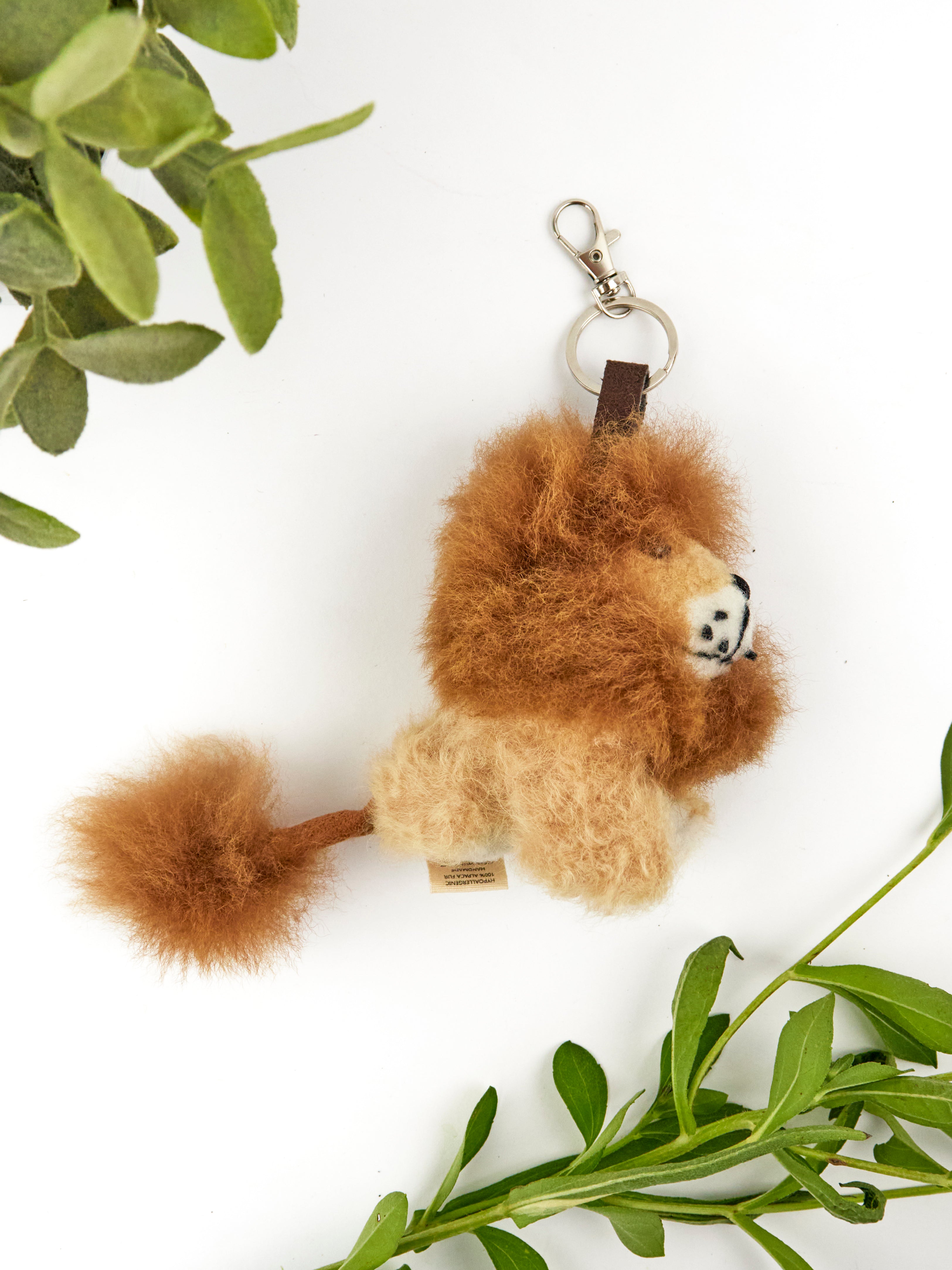 Lion Alpaca Fur Keychain - My American Goods