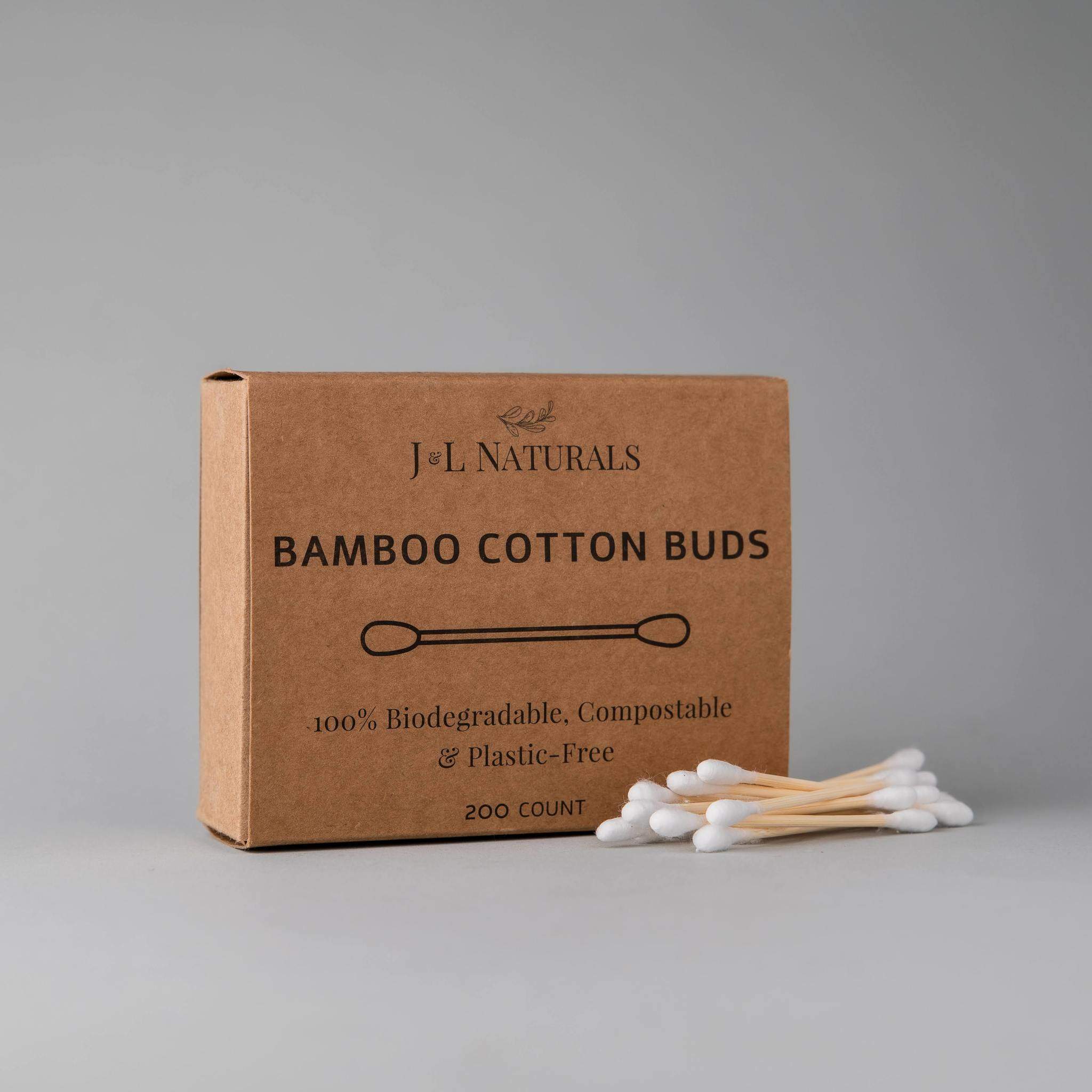 J&L Naturals Essentials Bamboo Cotton Buds 200-Pack