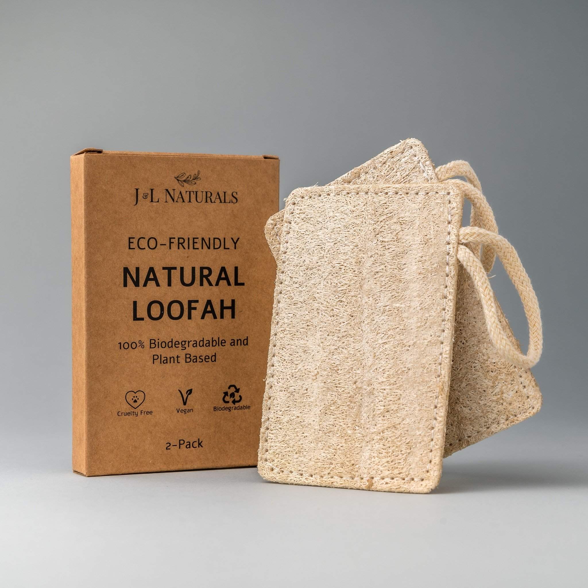 J&L Naturals Essentials Natural Loofah Pad 2-Pack