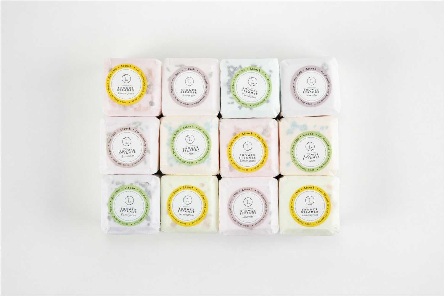 Lizush BATH BOMBS & SHOWER STEAMERS Shower Steamers, Set of 12 big fizzies, Cheer up Gift Set, Relaxing Gift Box