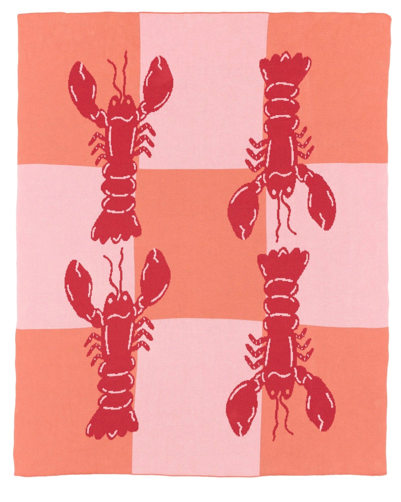 Biquette Throw Blanket Bar Harbor in Egyptian Cotton Lobster Tile - Throw Blanket
