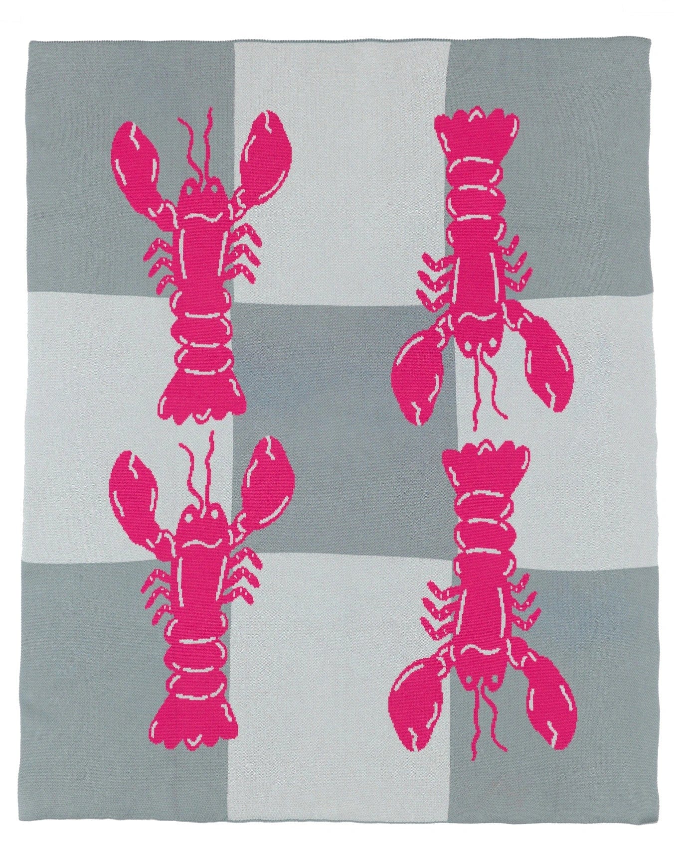 Biquette Throw Blanket Block Island in Egyptian Cotton Lobster Tile - Throw Blanket