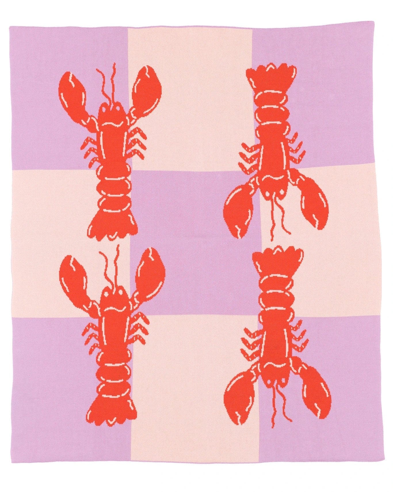 Biquette Throw Blanket Mystic in Organic Cotton Lobster Tile - Throw Blanket