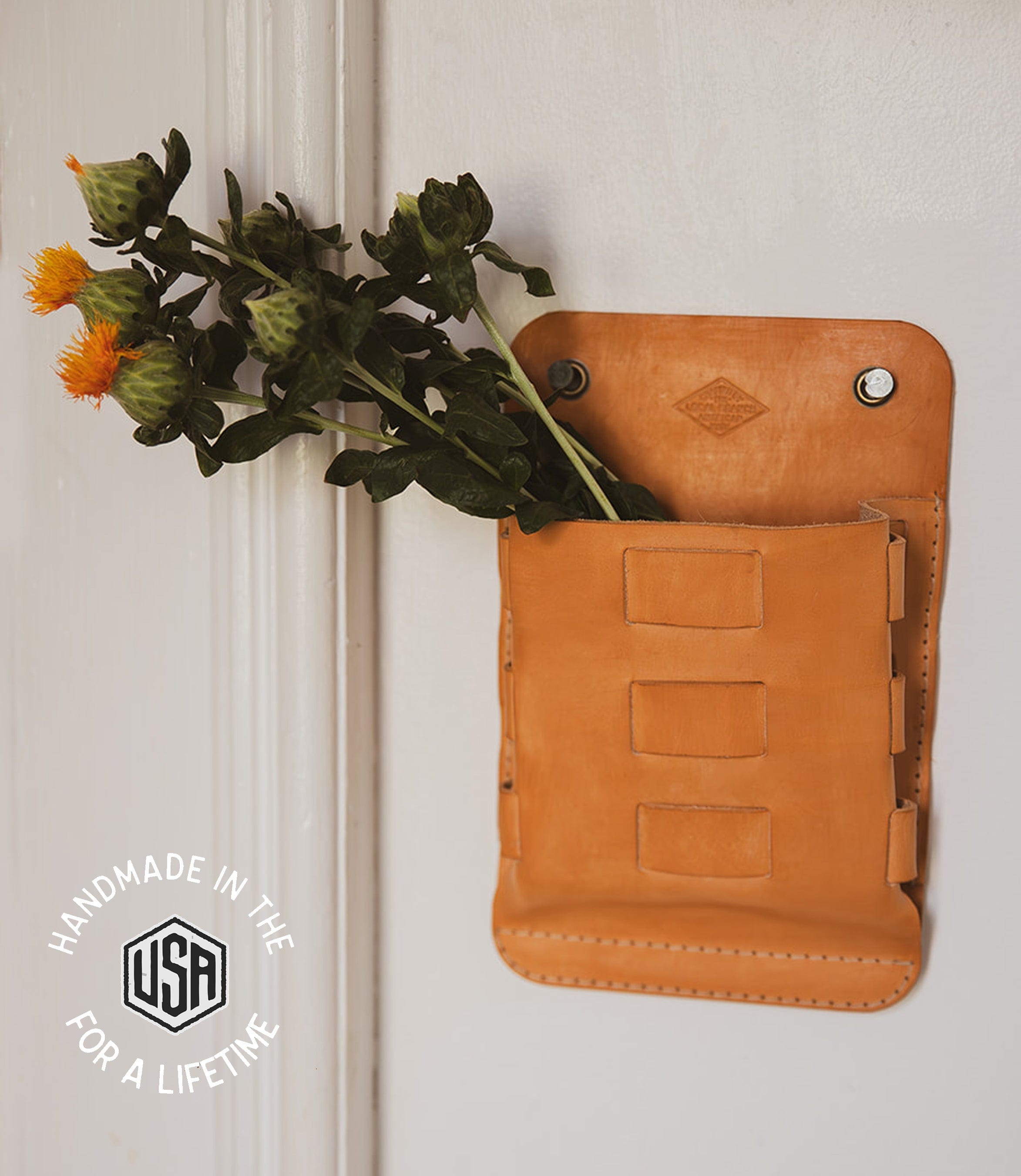 The Local Branch Leather Leather Wall Pocket - USA Made