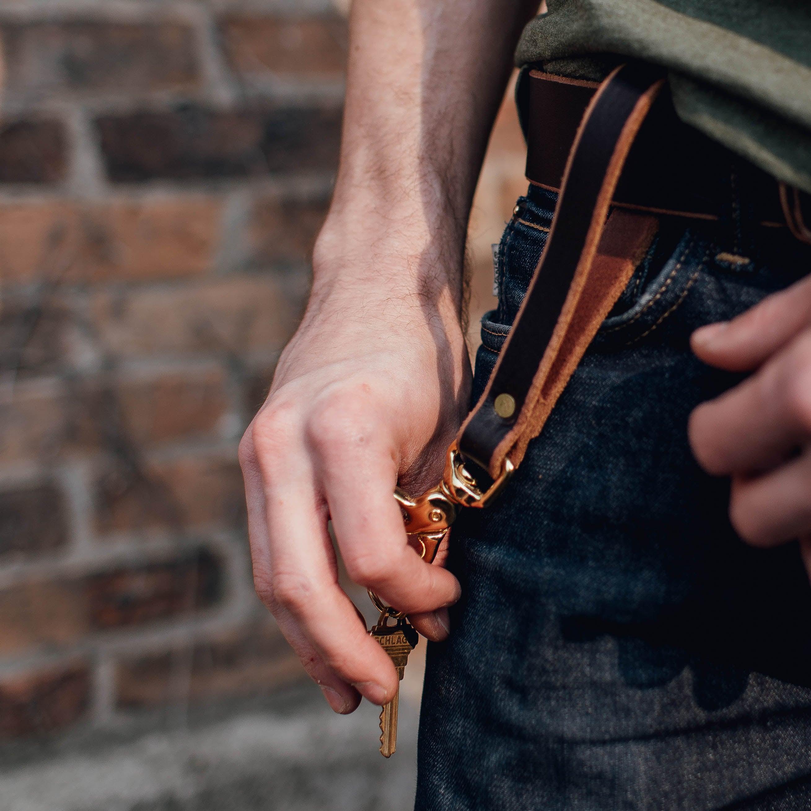 The Local Branch Leather Leather Key Clip Loop - USA Made