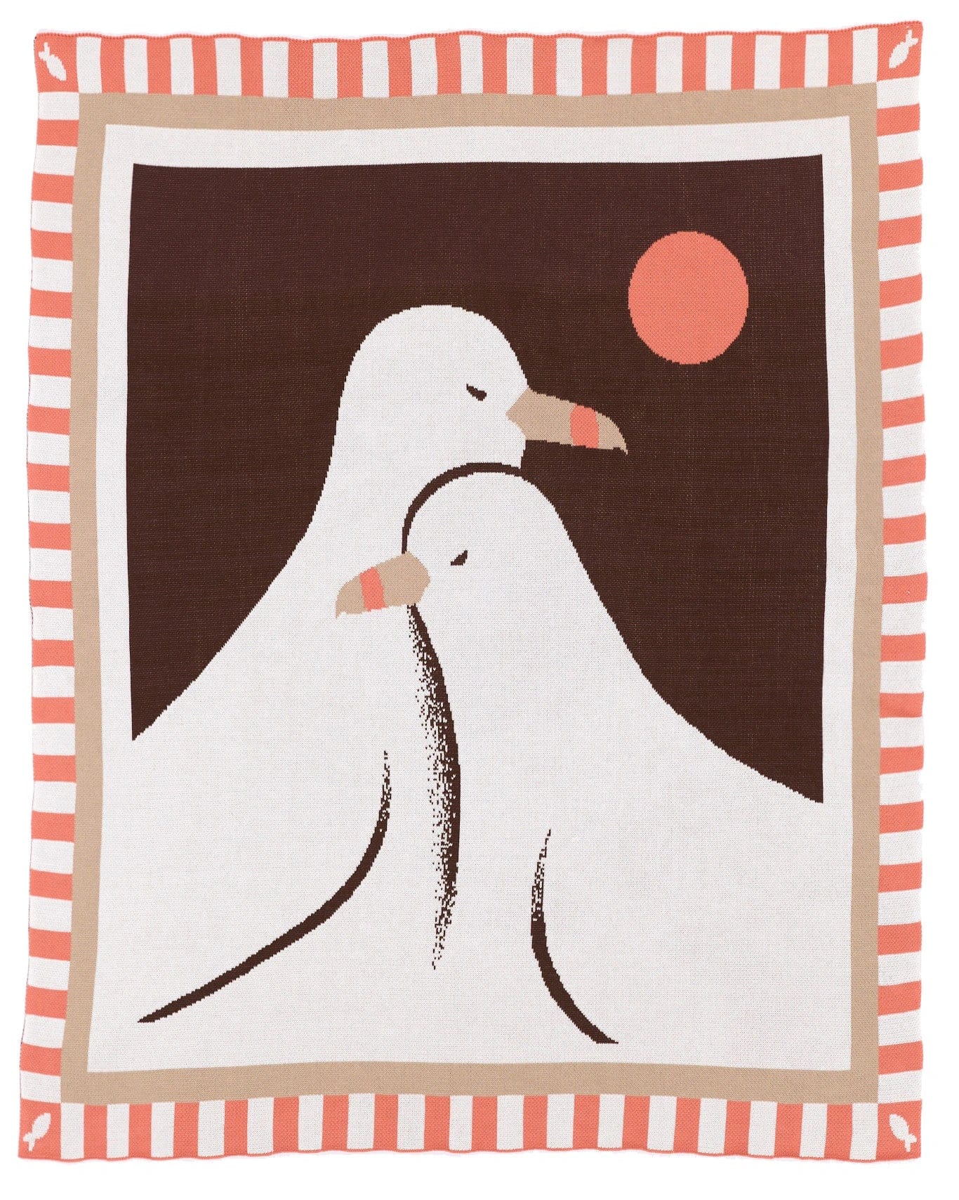 Biquette Throw Blanket Dusk in Egyptian Cotton Lovebirds - Throw Blanket