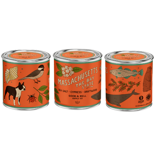 Good & Well Supply Co Candles Half Pint / 8oz / Cotton Wick Massachusetts State Candle