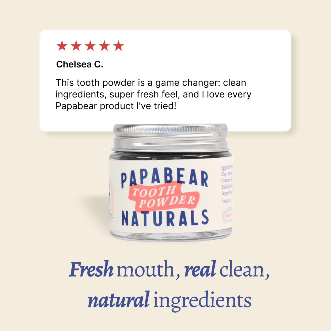Papabear Mint Charcoal Tooth Powder - My American Goods