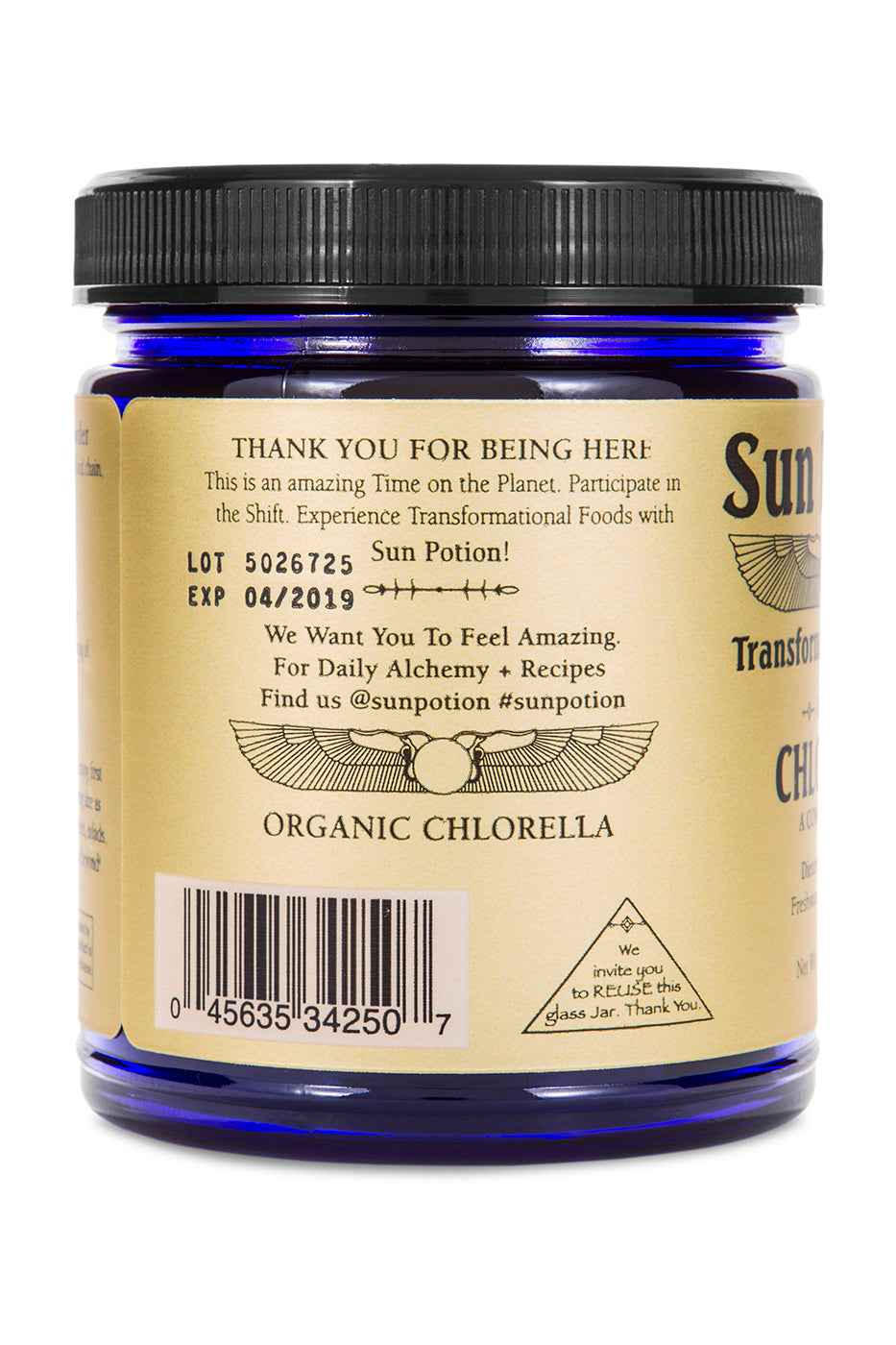 Sun Potion Adaptogen 111g Jar Chlorella Powder (Organic, Sound Processed)