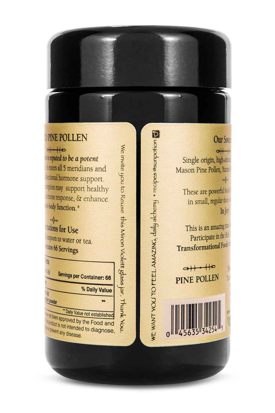 Sun Potion Adaptogen 33g Jar Mason Pine Pollen (Wildcrafted)