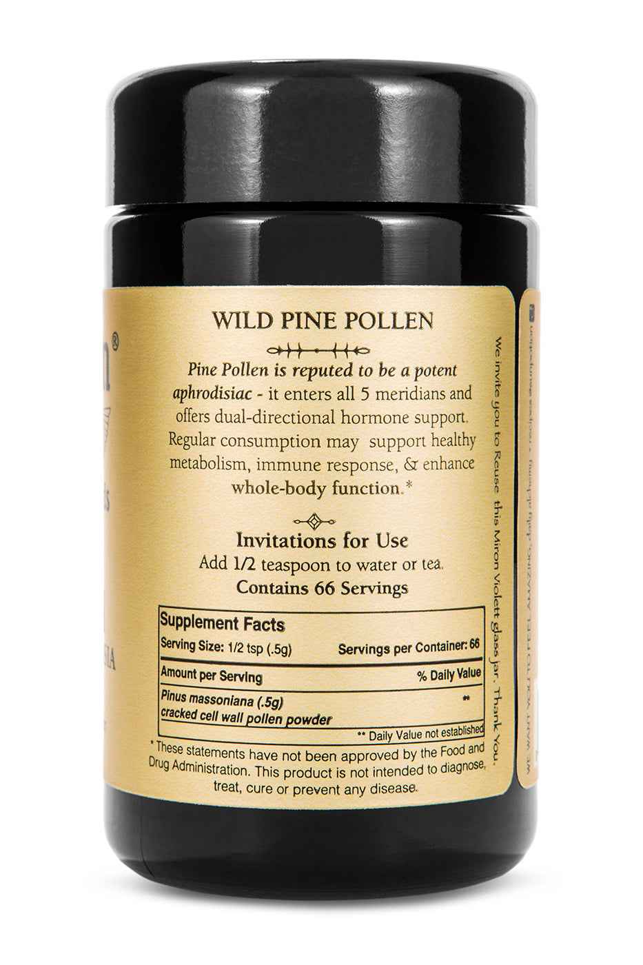 Sun Potion Adaptogen 33g Jar Mason Pine Pollen (Wildcrafted)