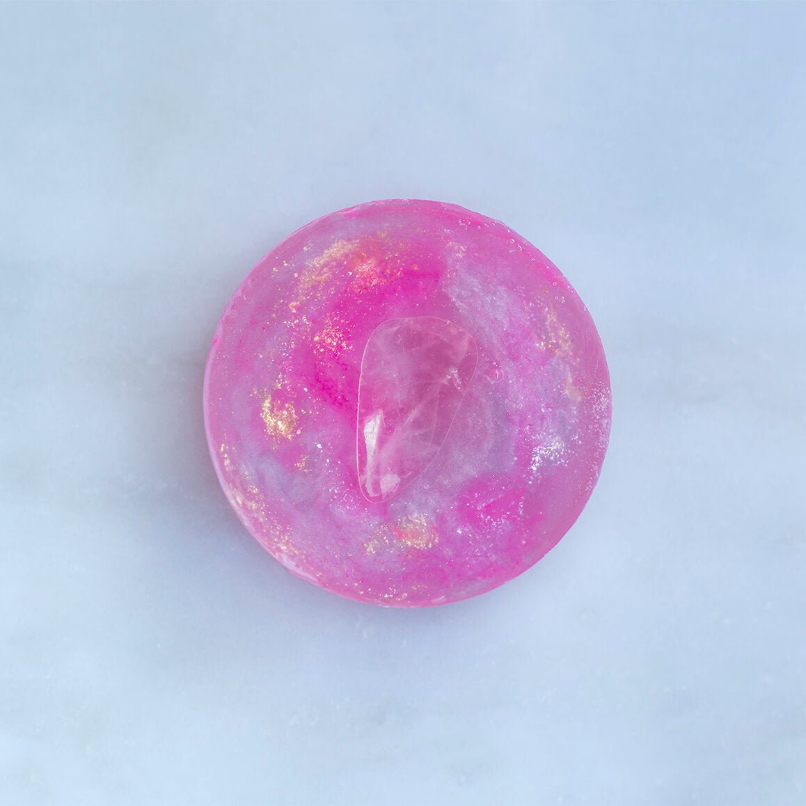 April Satellite Rose Quartz Crystal Soap