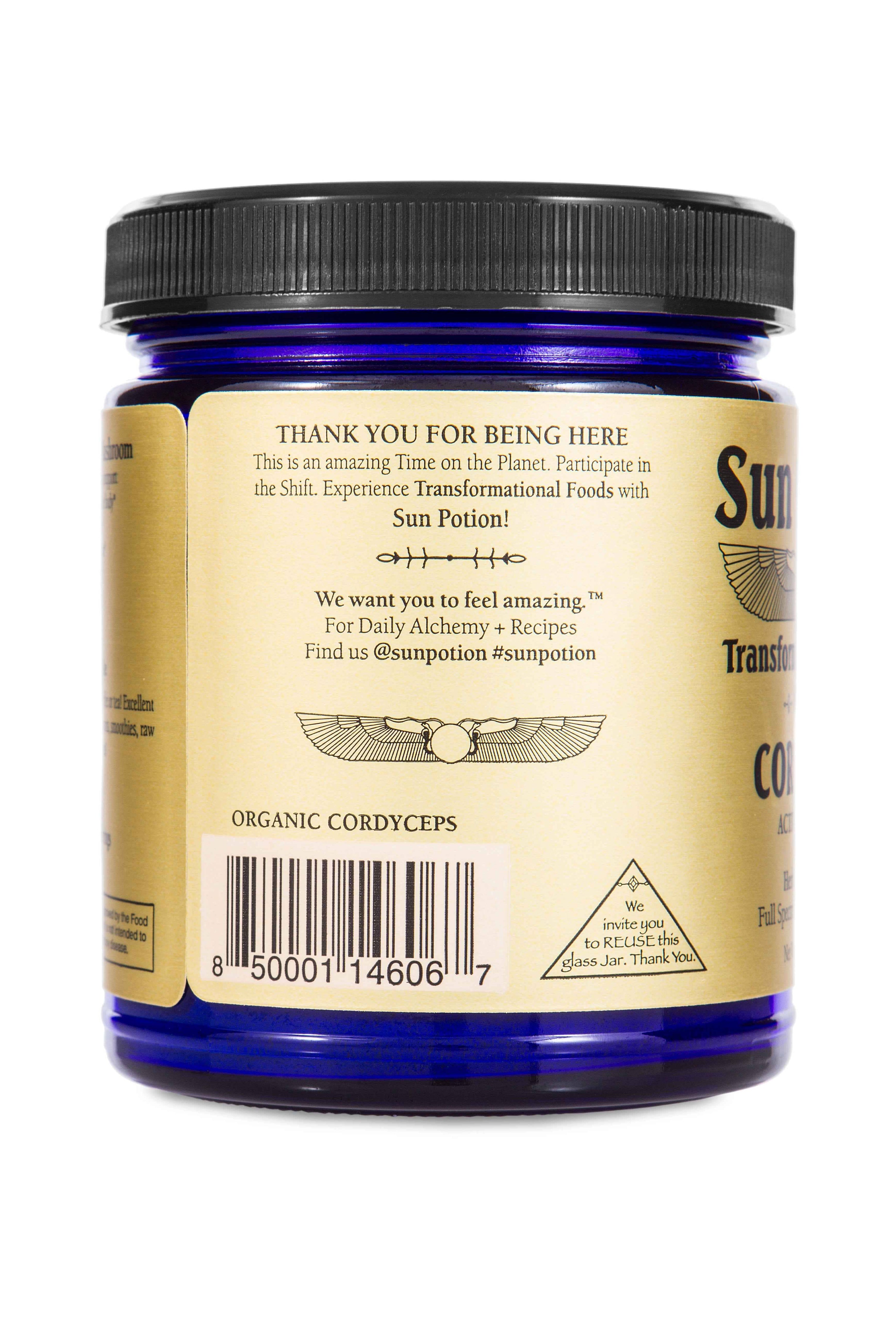 Sun Potion Adaptogen 100g Jar Cordyceps Mushroom Powder (Organic)