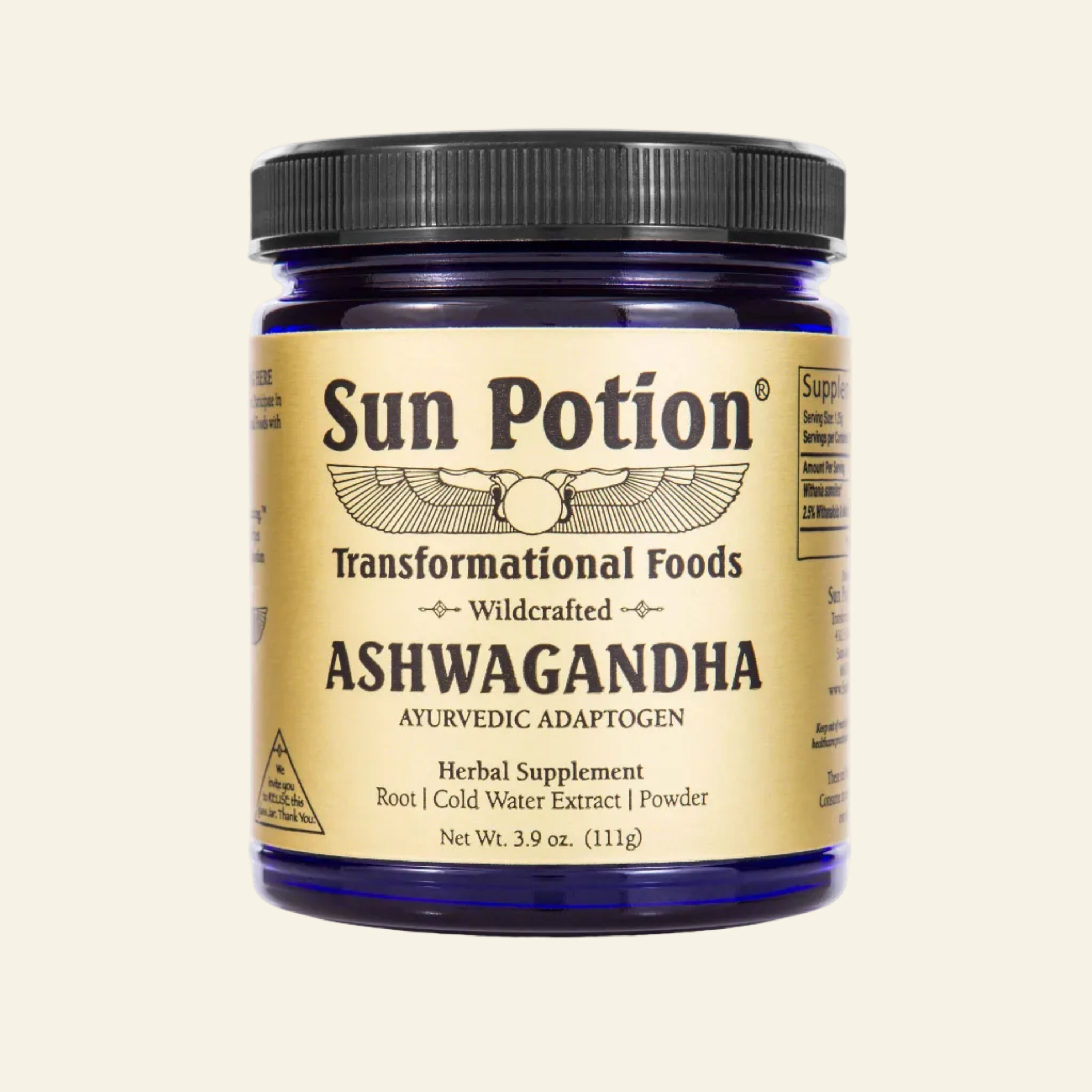 Sun Potion Adaptogen 111g Jar Ashwagandha (Wildcrafted)