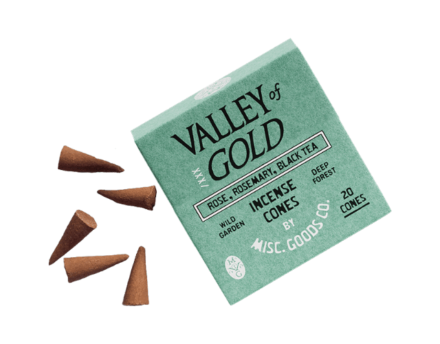 Misc. Goods Co. Cones / 20pcs "Valley of Gold" Cone Incense