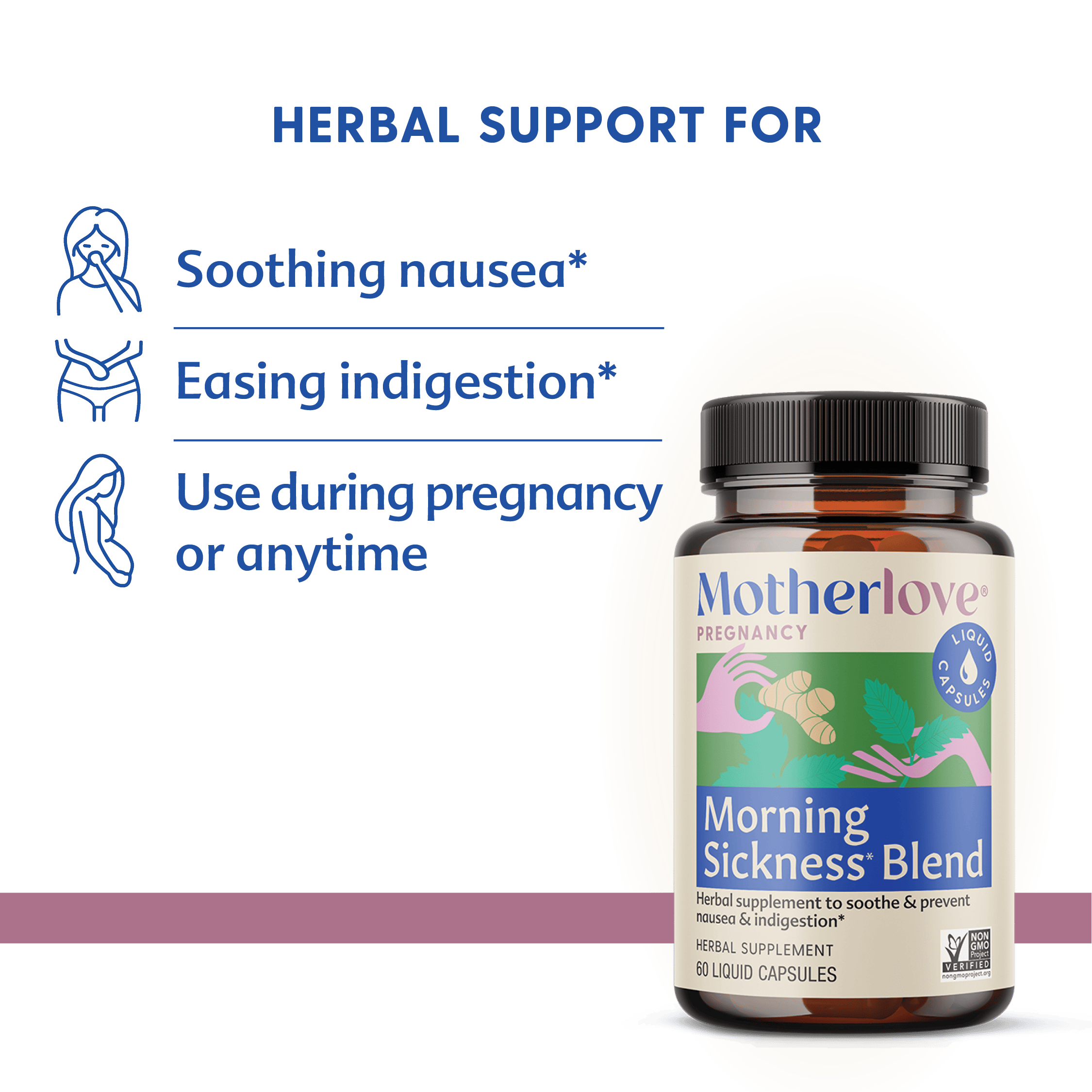 Motherlove Herbal Company Pregnancy 60 Caps Morning Sickness Blend - Liquid Capsules