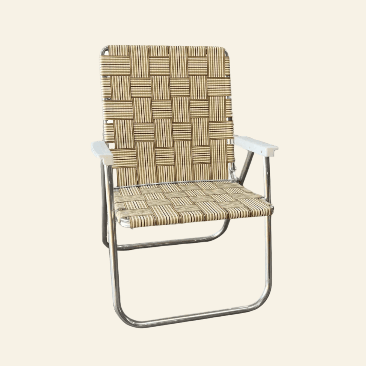 Lawn Chair USA Chairs Magnum Tan Stripe Magnum Lawn Chair
