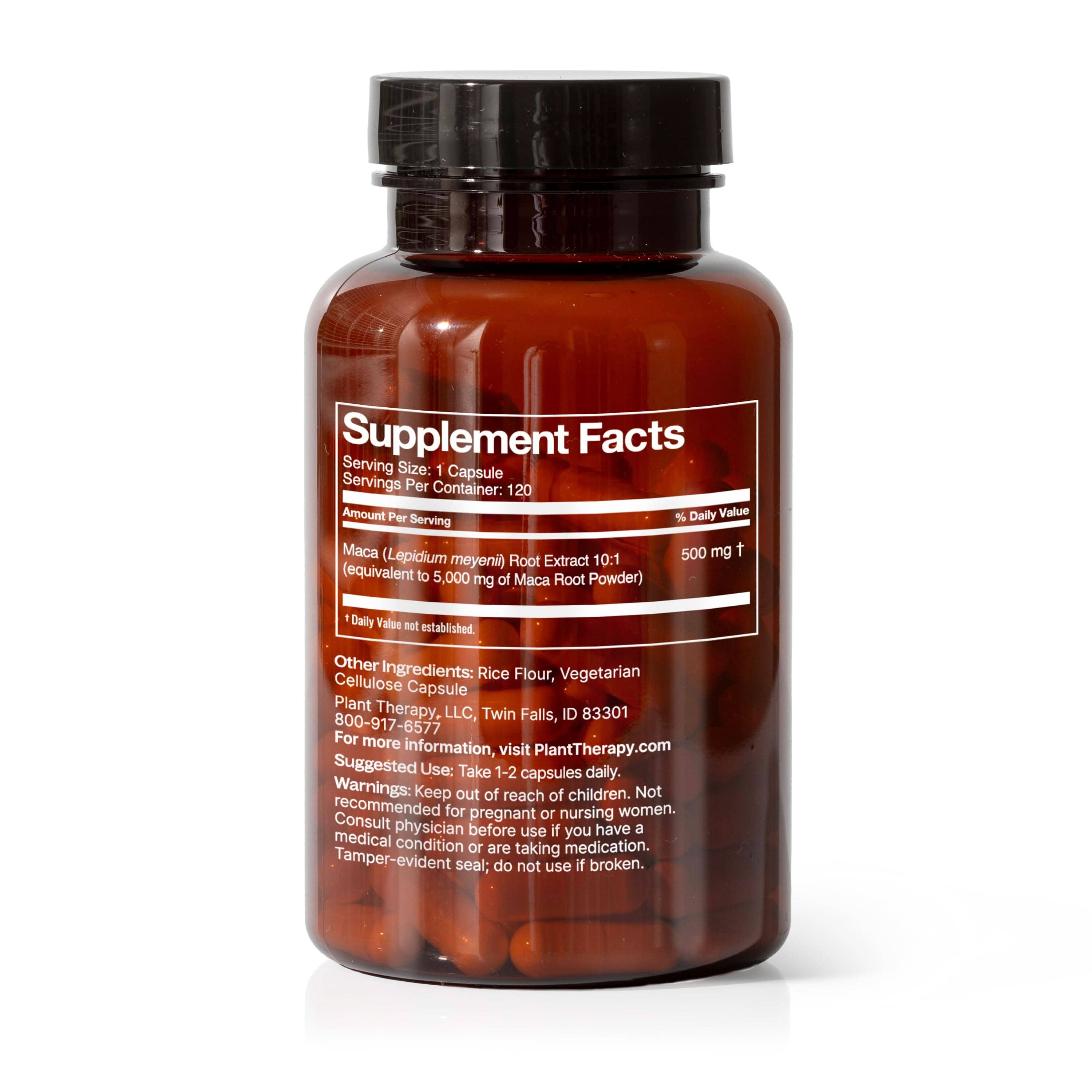 Plant Therapy Supplement 120 ct Maca Root Herbal Capsules