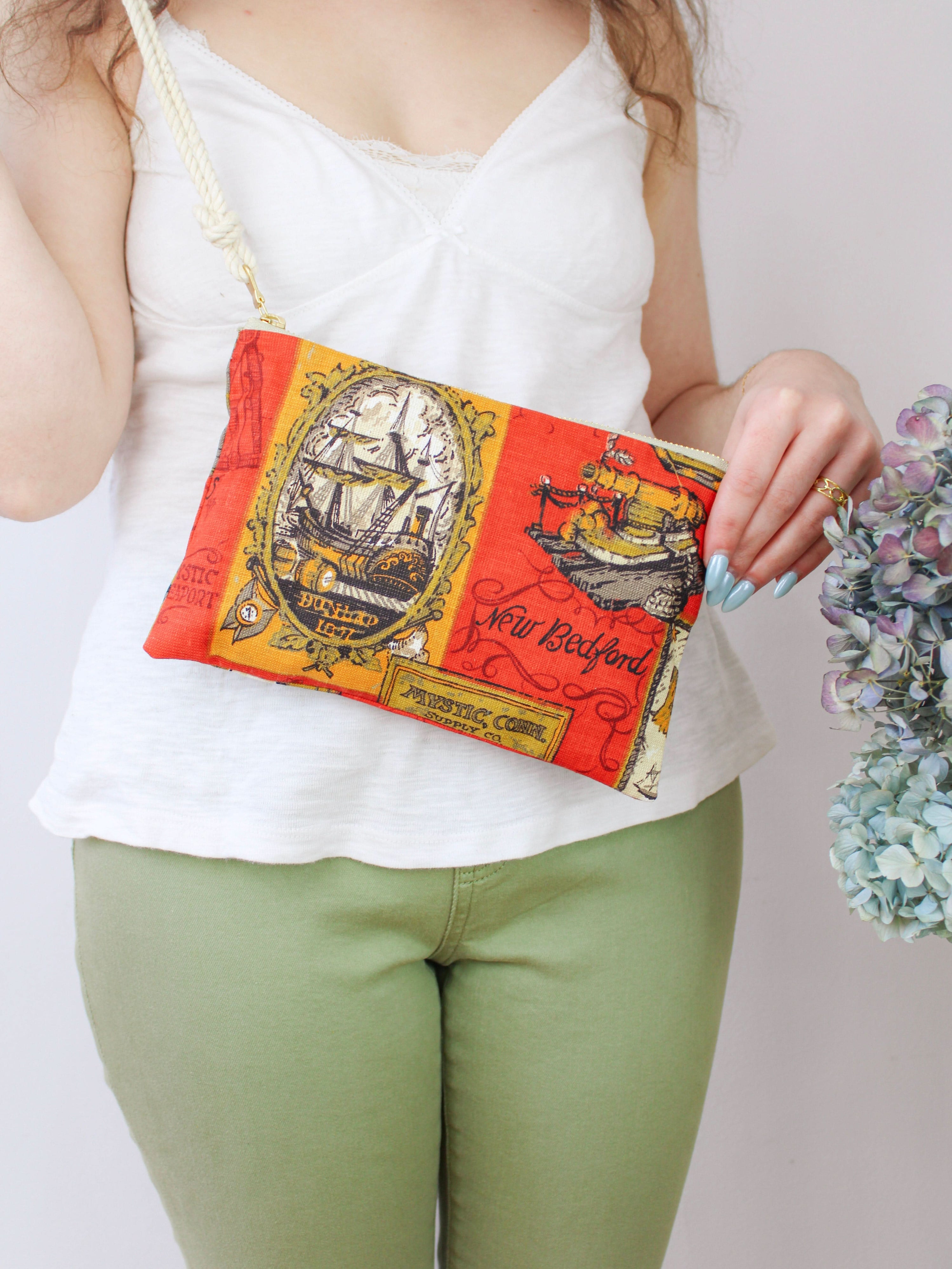 Ash & Rose purse Red Maritime Heritage Wristlet Purse