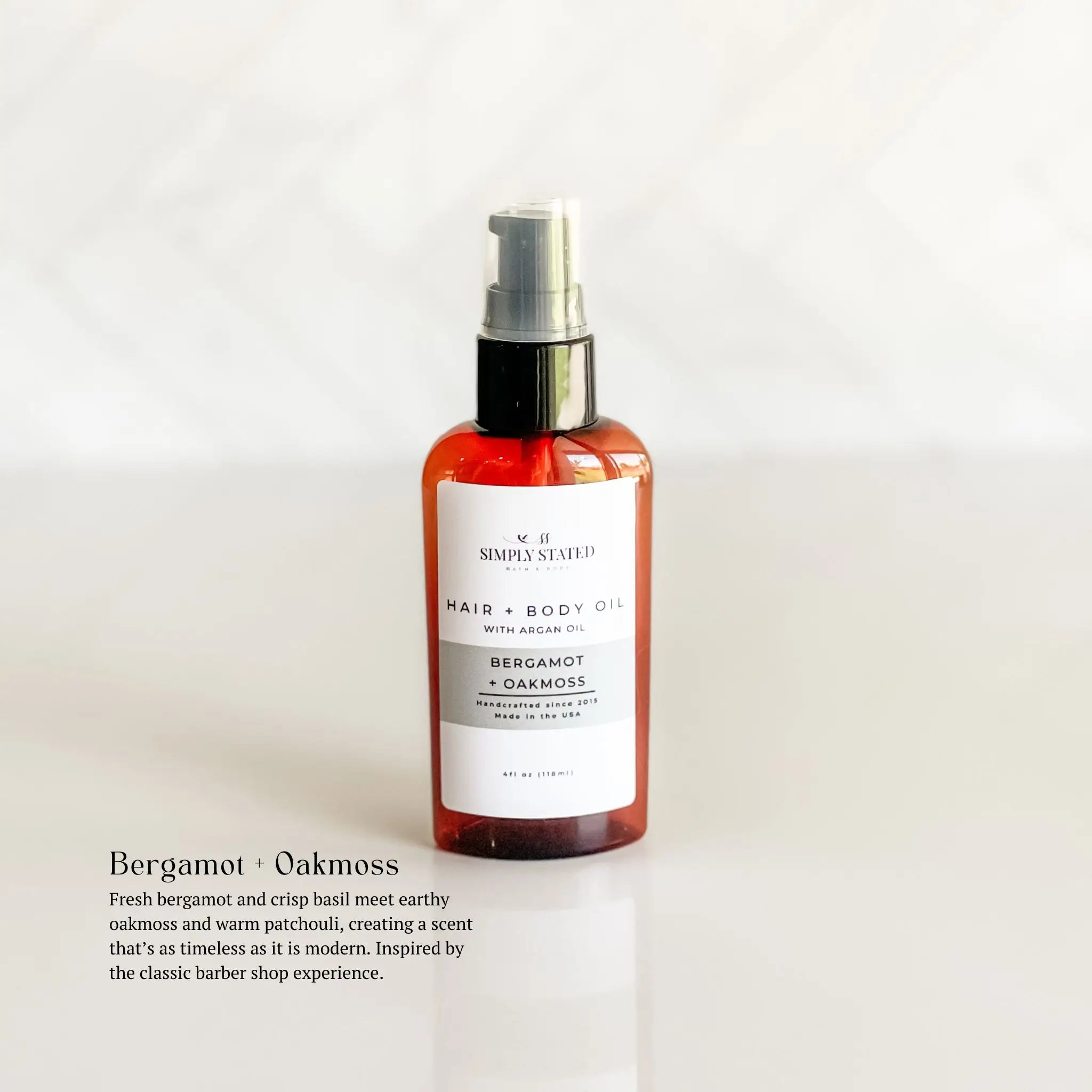 Simply Stated Creations Body Oils Bergamot + Oakmoss Beard & Body Oil