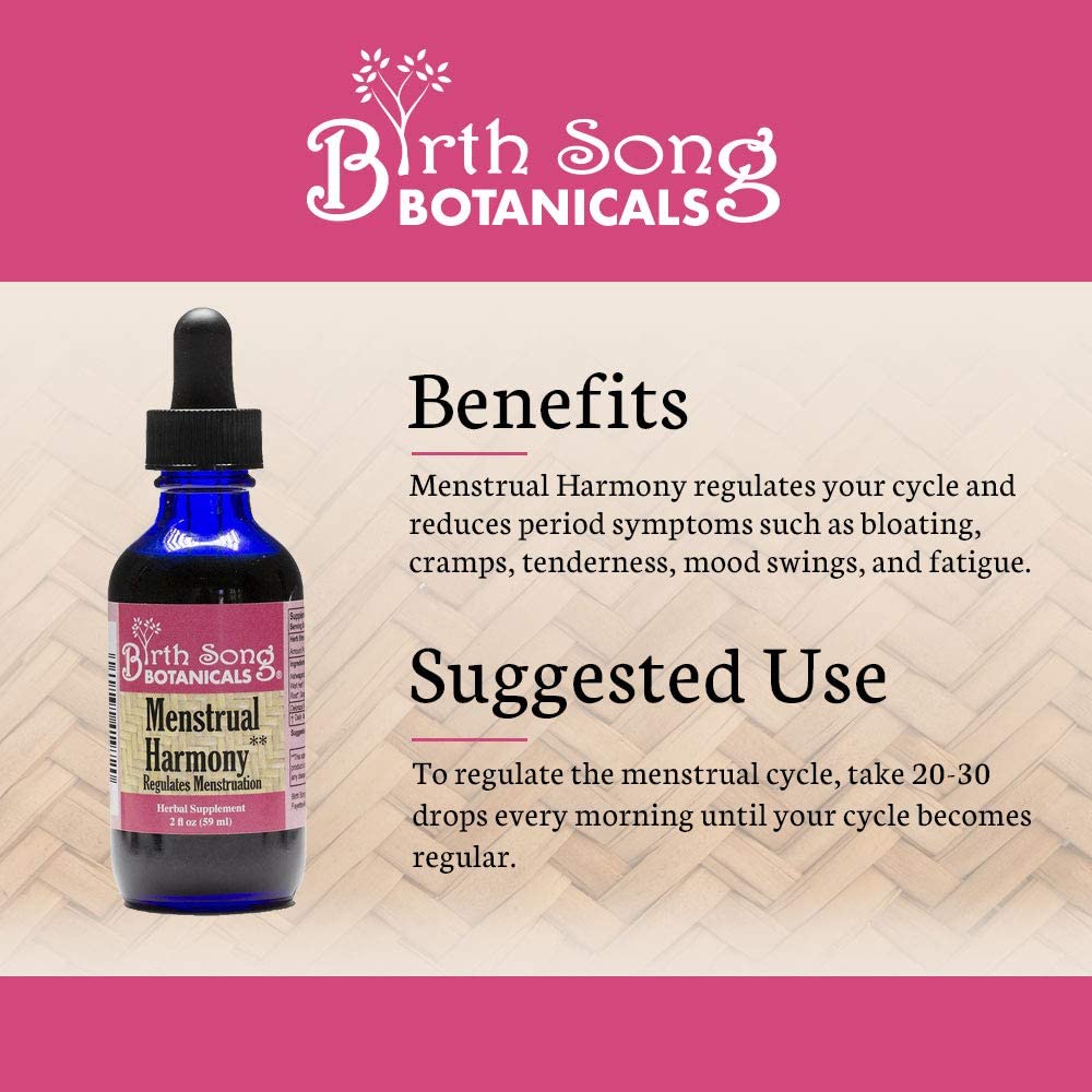 Menstrual Harmony Herbal Supplement To Support a Regular Menstrual Cycle, Hormone Harmony, PMS, Healthy Menstruation and Ovulation* 2 oz. - My American Goods