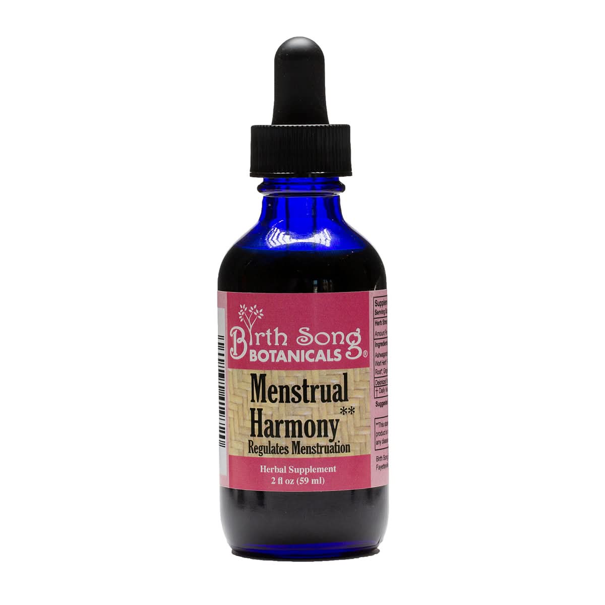 Birth Song Botanicals Co. Tinctures Menstrual Harmony Herbal Supplement To Support a Regular Menstrual Cycle, Hormone Harmony, PMS, Healthy Menstruation and Ovulation* 2 oz.