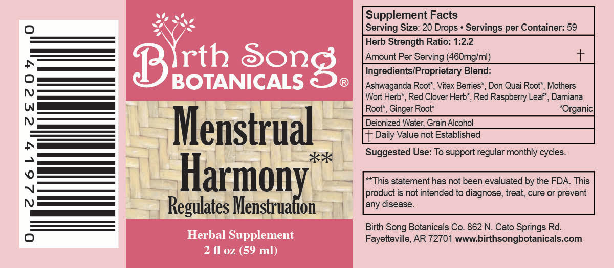 Menstrual Harmony Herbal Supplement To Support a Regular Menstrual Cycle, Hormone Harmony, PMS, Healthy Menstruation and Ovulation* 2 oz. - My American Goods