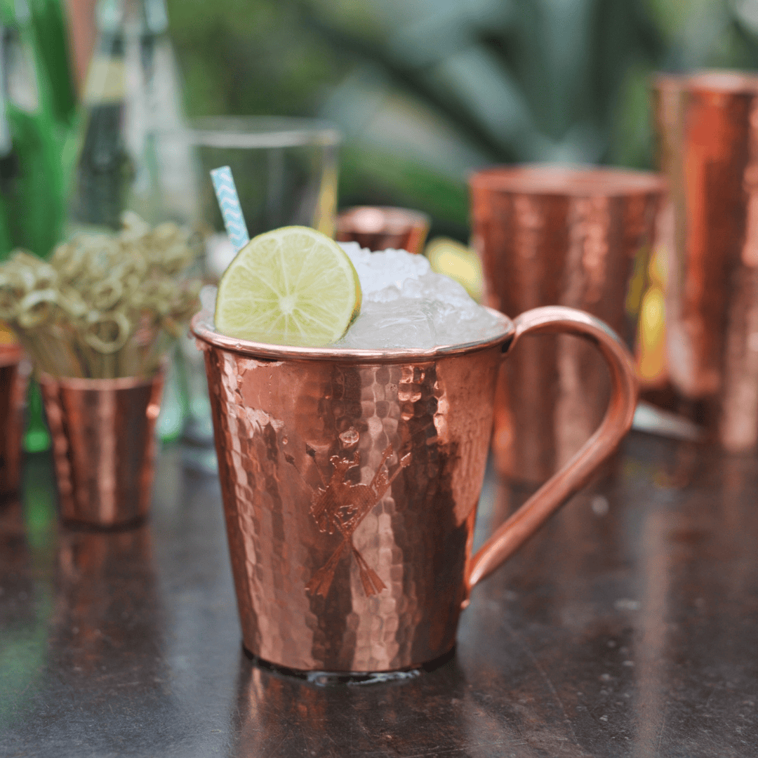 Solid Copper Mule Mug, Copper Handle, 18 oz