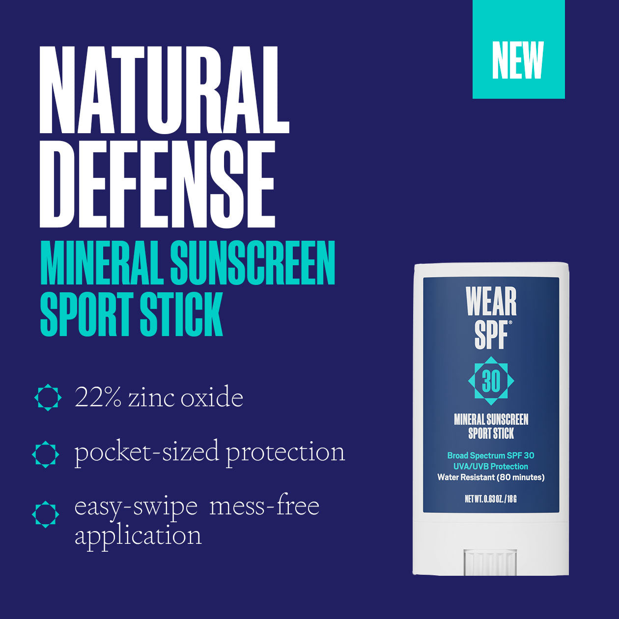 Wear SPF - Mineral Sunscreen SPORT Stick