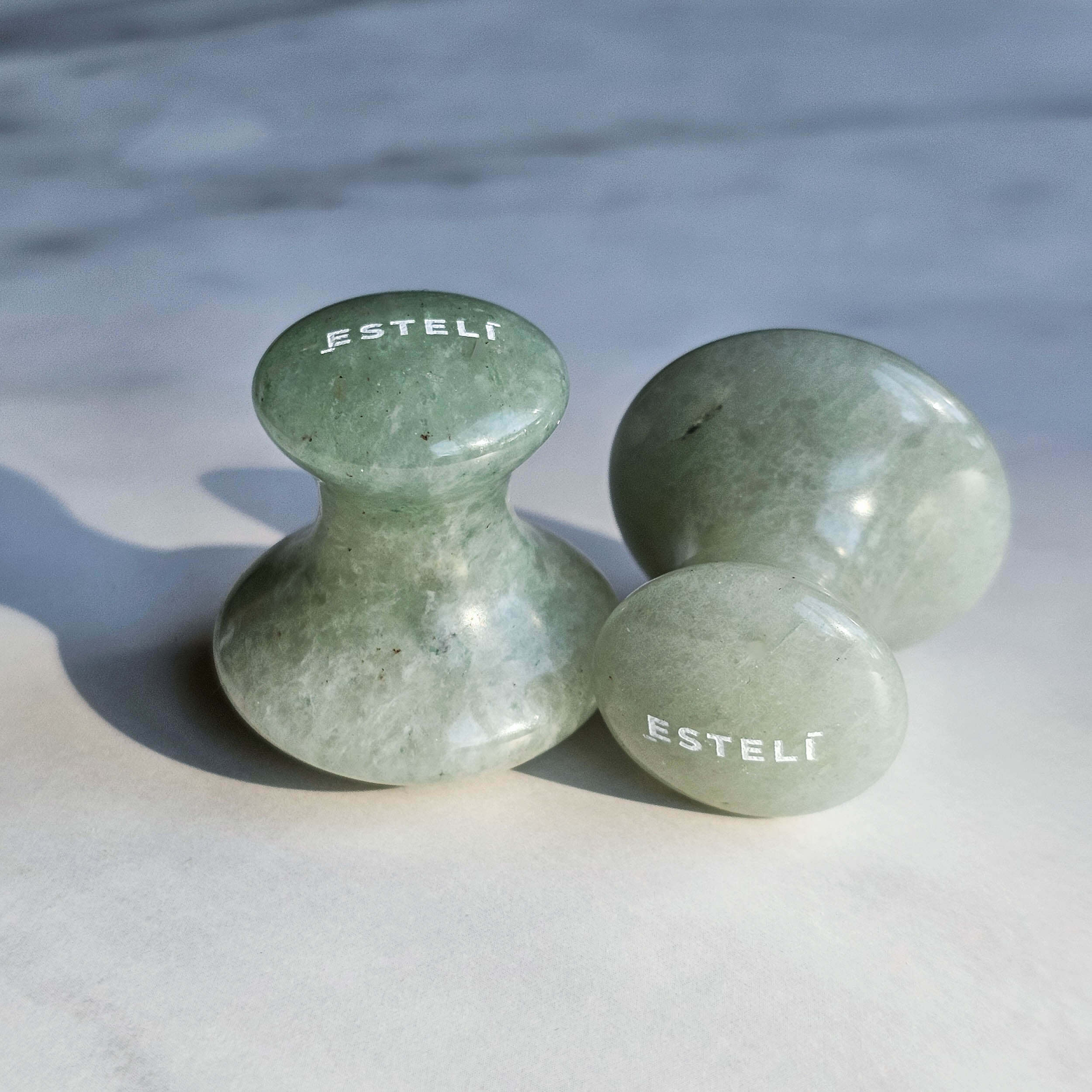 Pair of Aventurine Mushroom Gua Sha - My American Goods