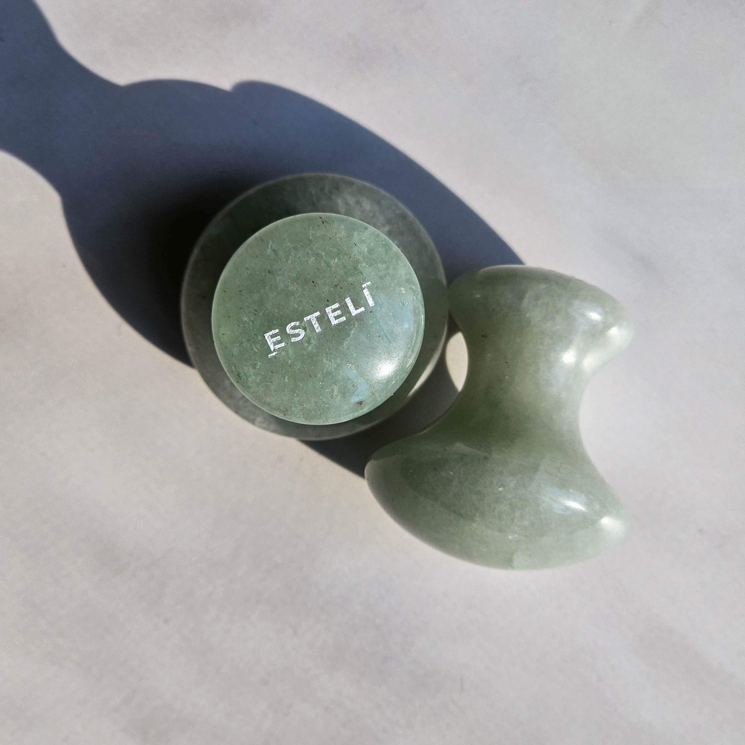 Pair of Aventurine Mushroom Gua Sha - My American Goods