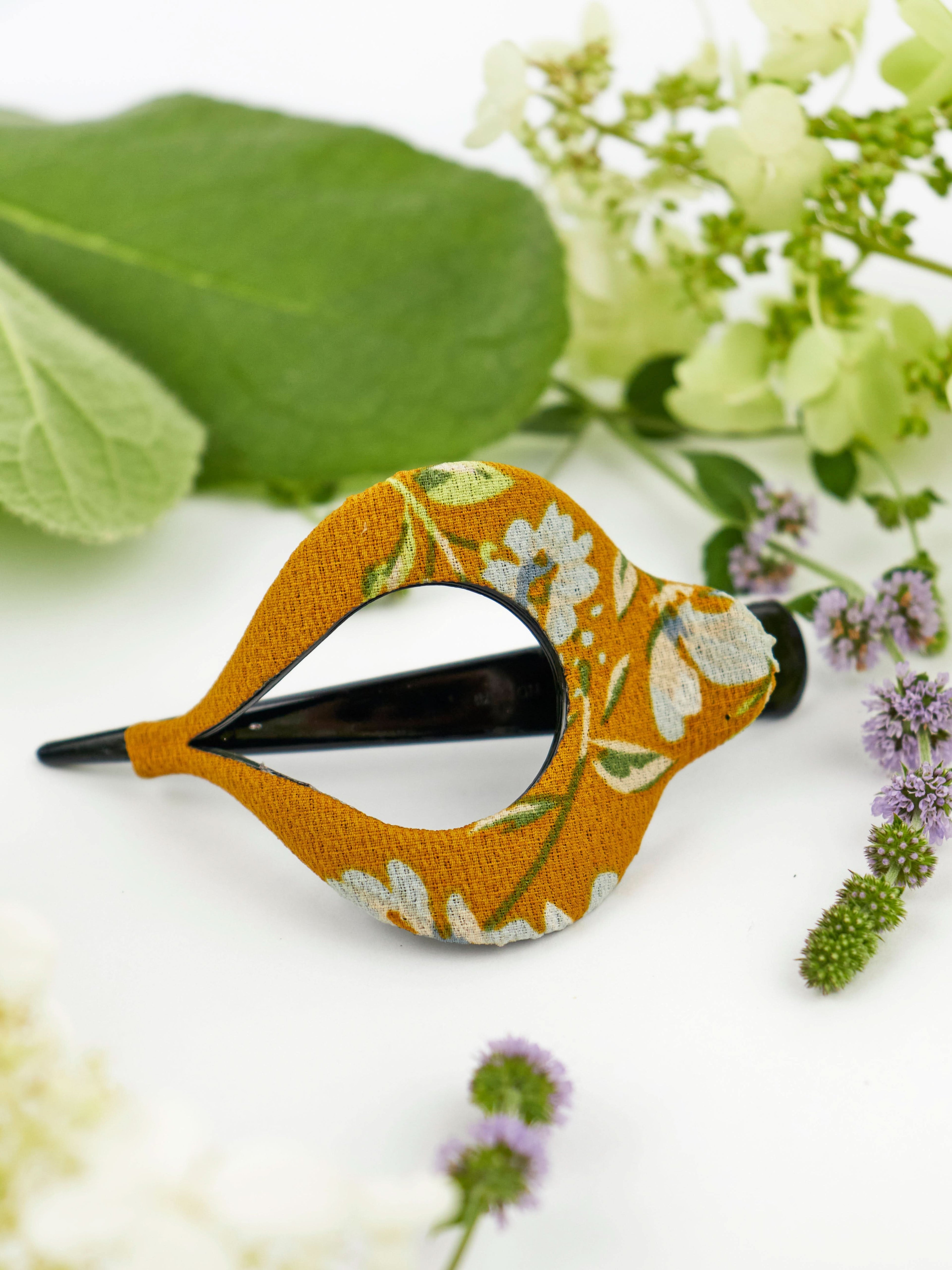 Mustard Wildflower Arc Hair Clip - My American Goods