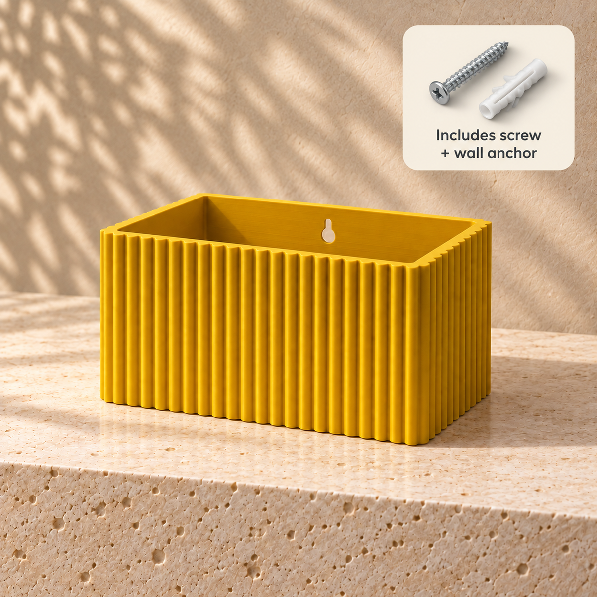 Ribbed Wall Planter, Rectangle