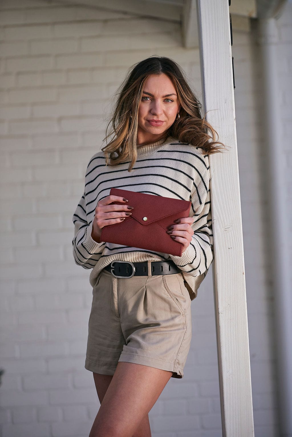 SOUL CARRIER Brown Soul Carrier x ASU Football Leather Clutch