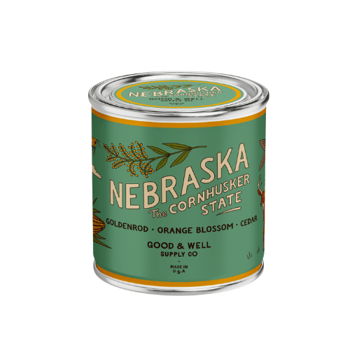 Good & Well Supply Co Candles Half Pint / 8oz / Cotton Wick Nebraska State Candle