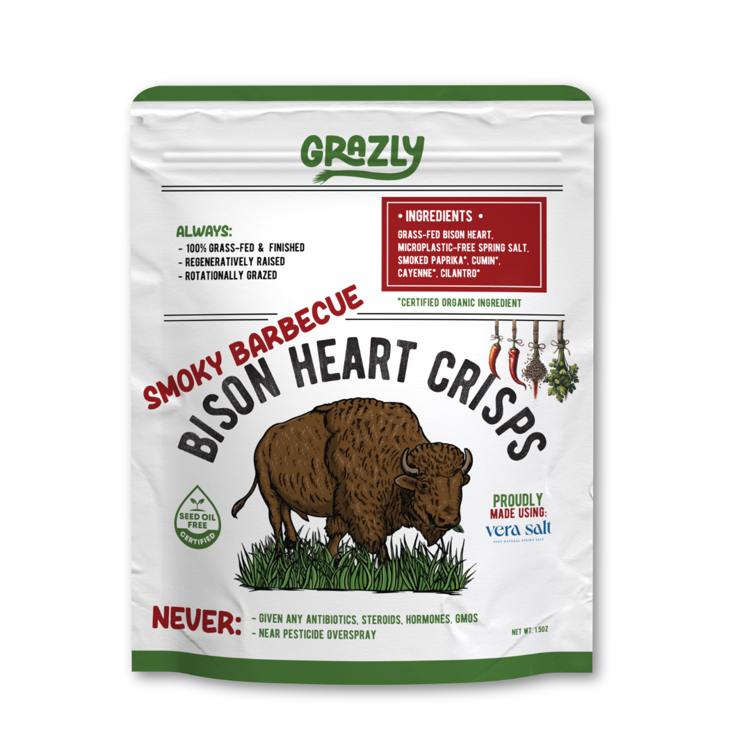 Bison Heart Crisps - 100% Grass-Fed/Finished - My American Goods