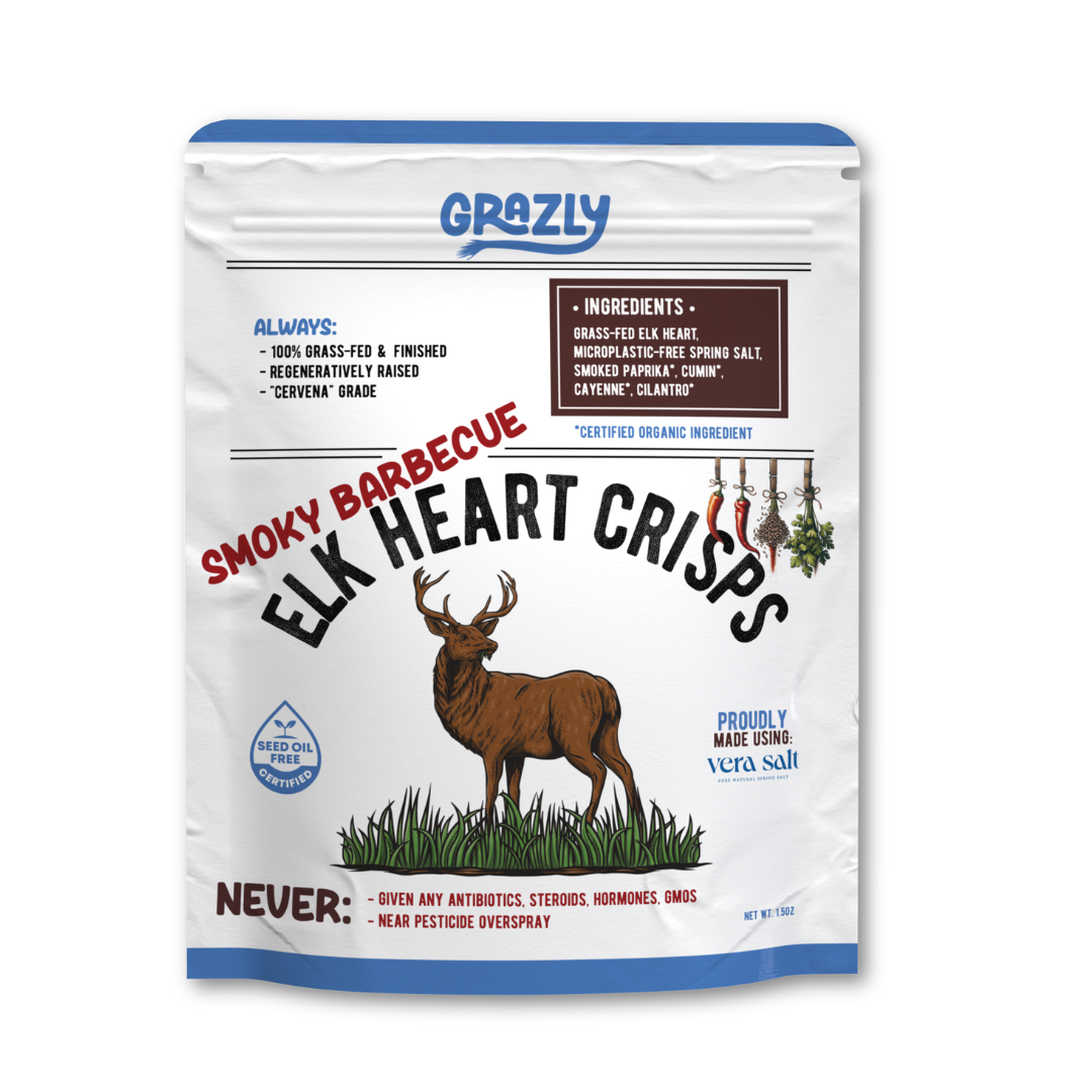 Elk Heart Crisps - 100% Grass-Fed/Finished - My American Goods