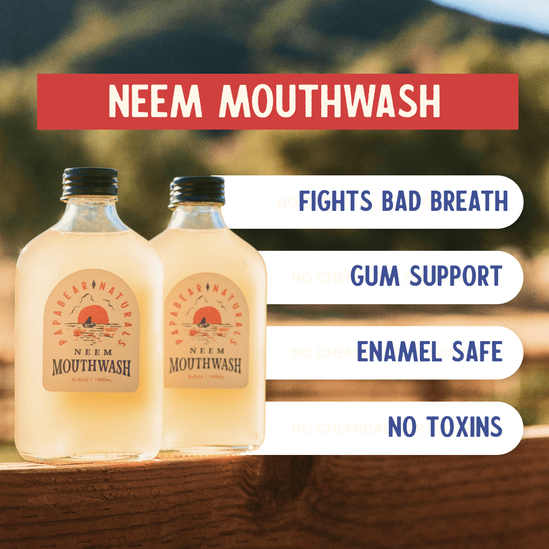 PapaBear Naturals Papabear Neem Mouthwash (2 Pack) 6.6 oz