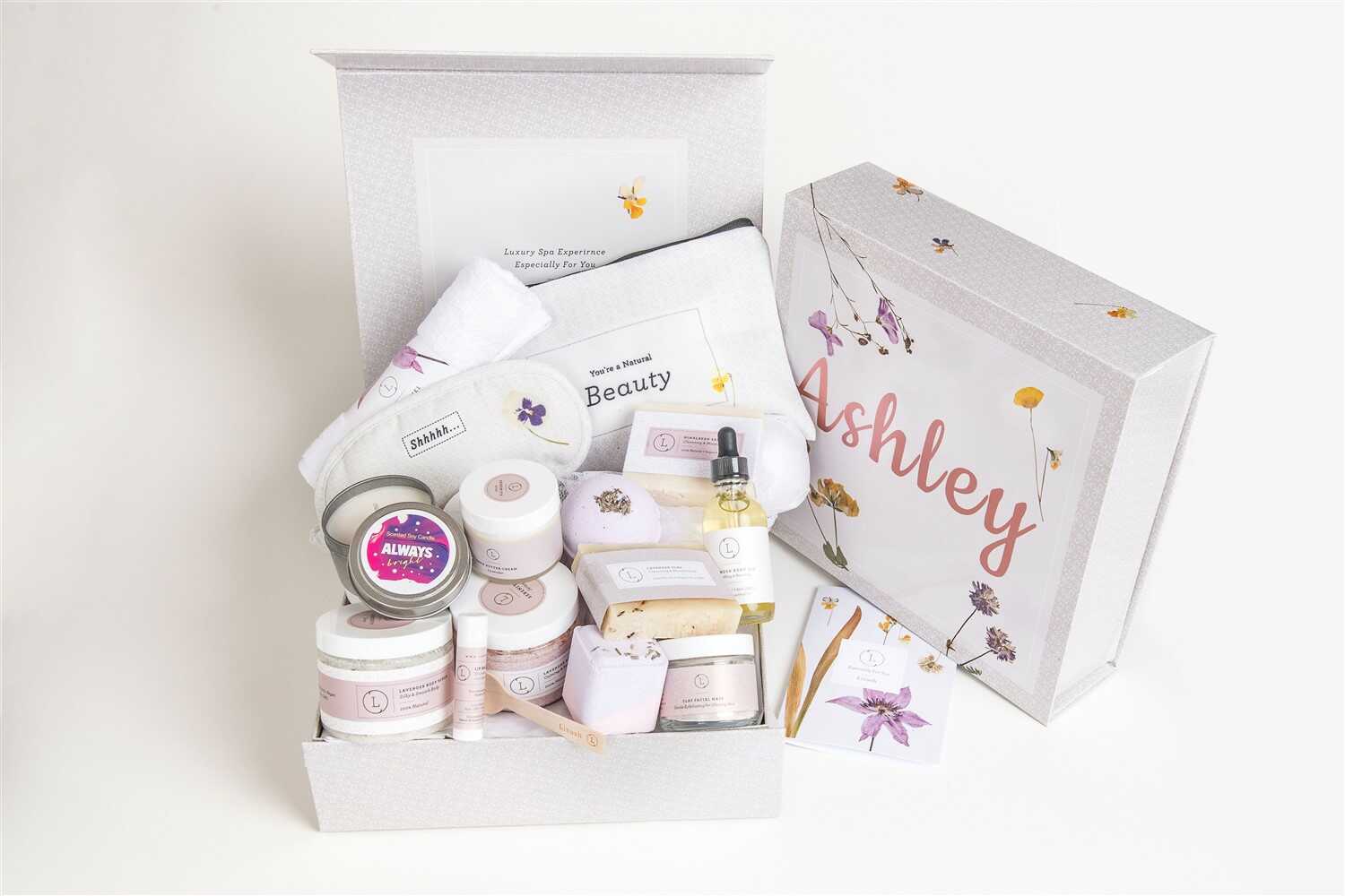A Special Day Gift, Birthday Gift Basket, Lavender Natural Bath & Body - My American Goods