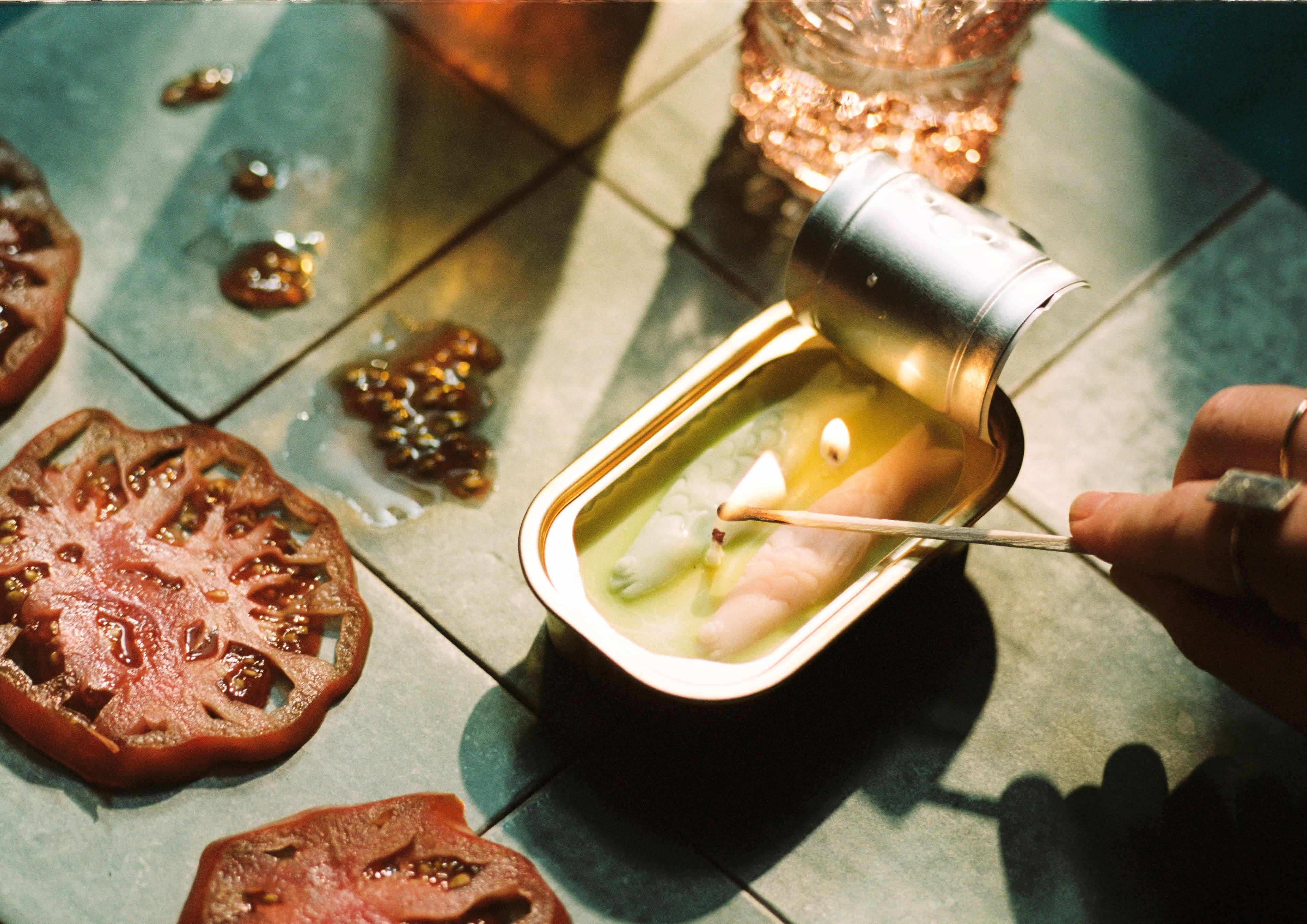 Tinned Fish Candle - Olive Oil and Sea Salt (Ocean Breeze Scented) - My American Goods