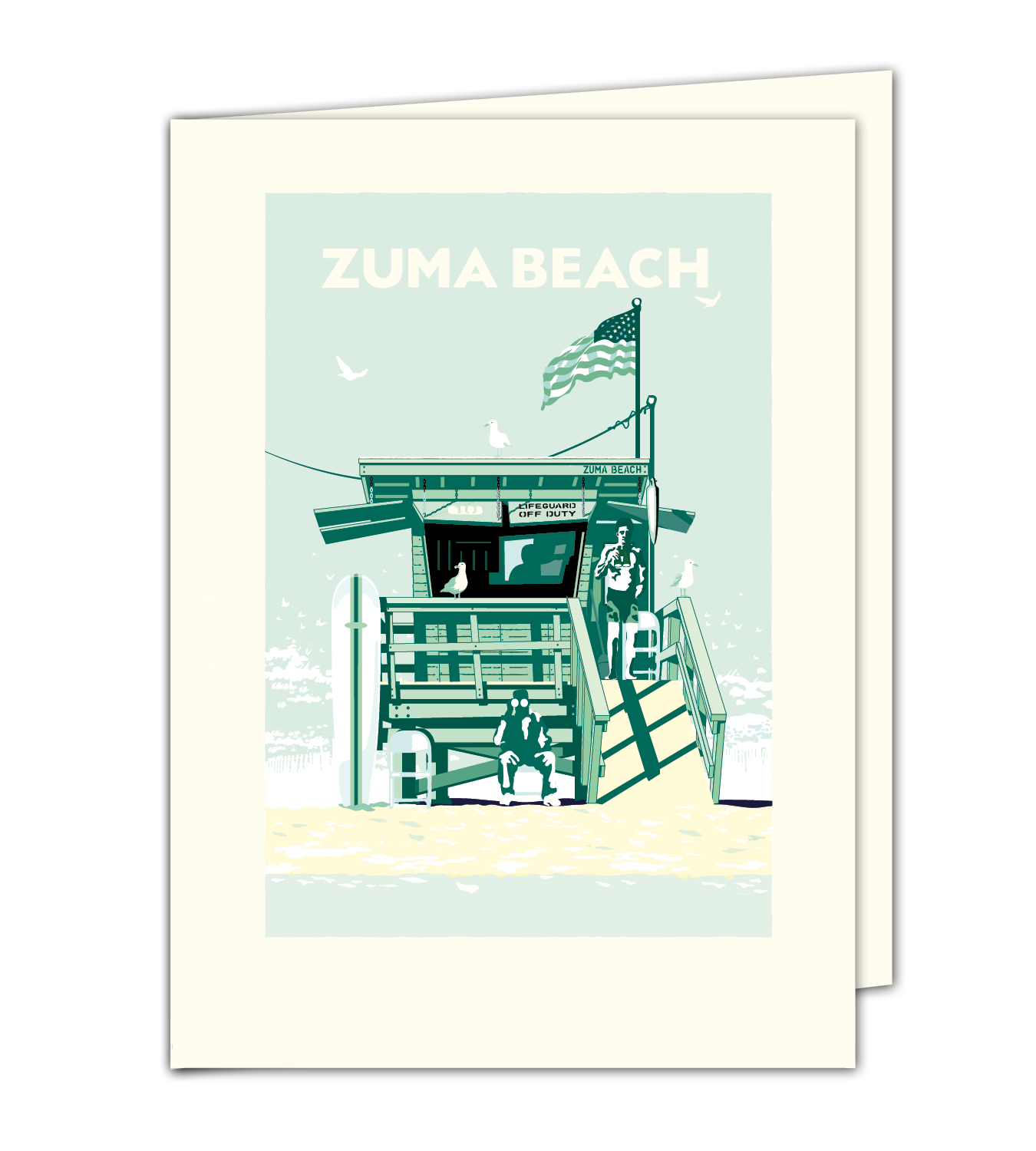 Landmark CA | Lifeguard Stand Zuma Beach Giclee Print - My American Goods