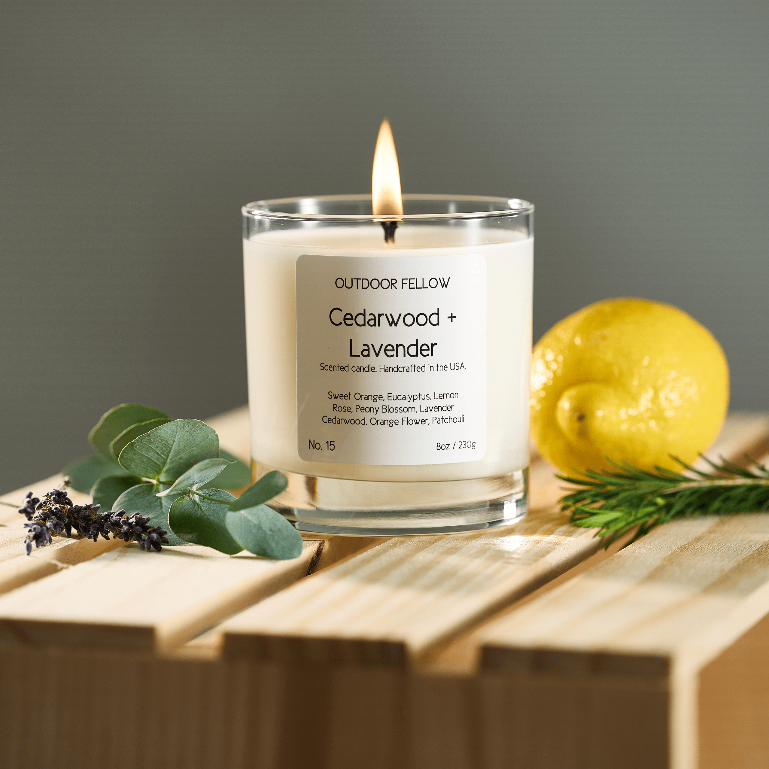 Cedarwood and Lavender Scented Candle - My American Goods