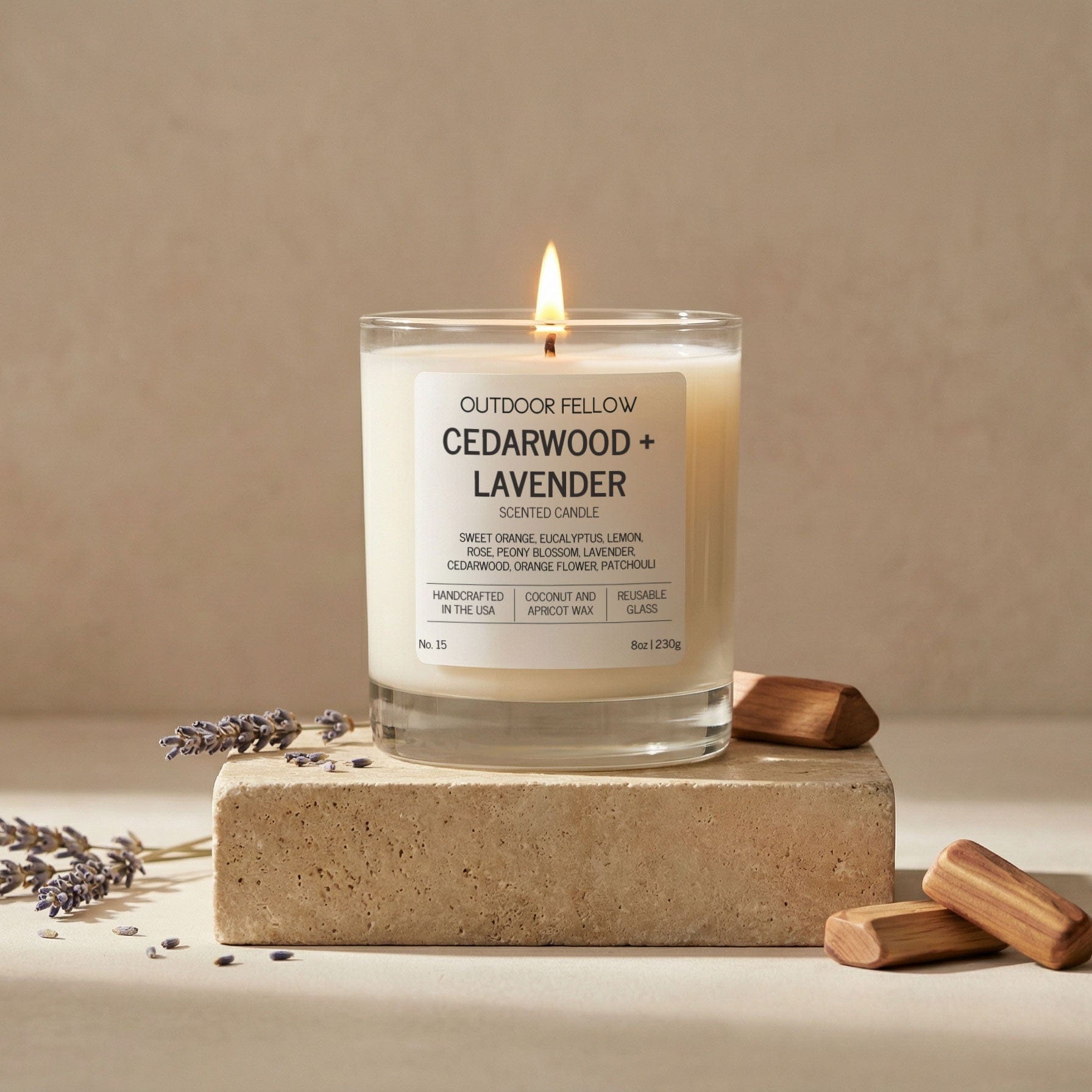 Outdoor Fellow Candles Cedarwood and Lavender Scented Candle
