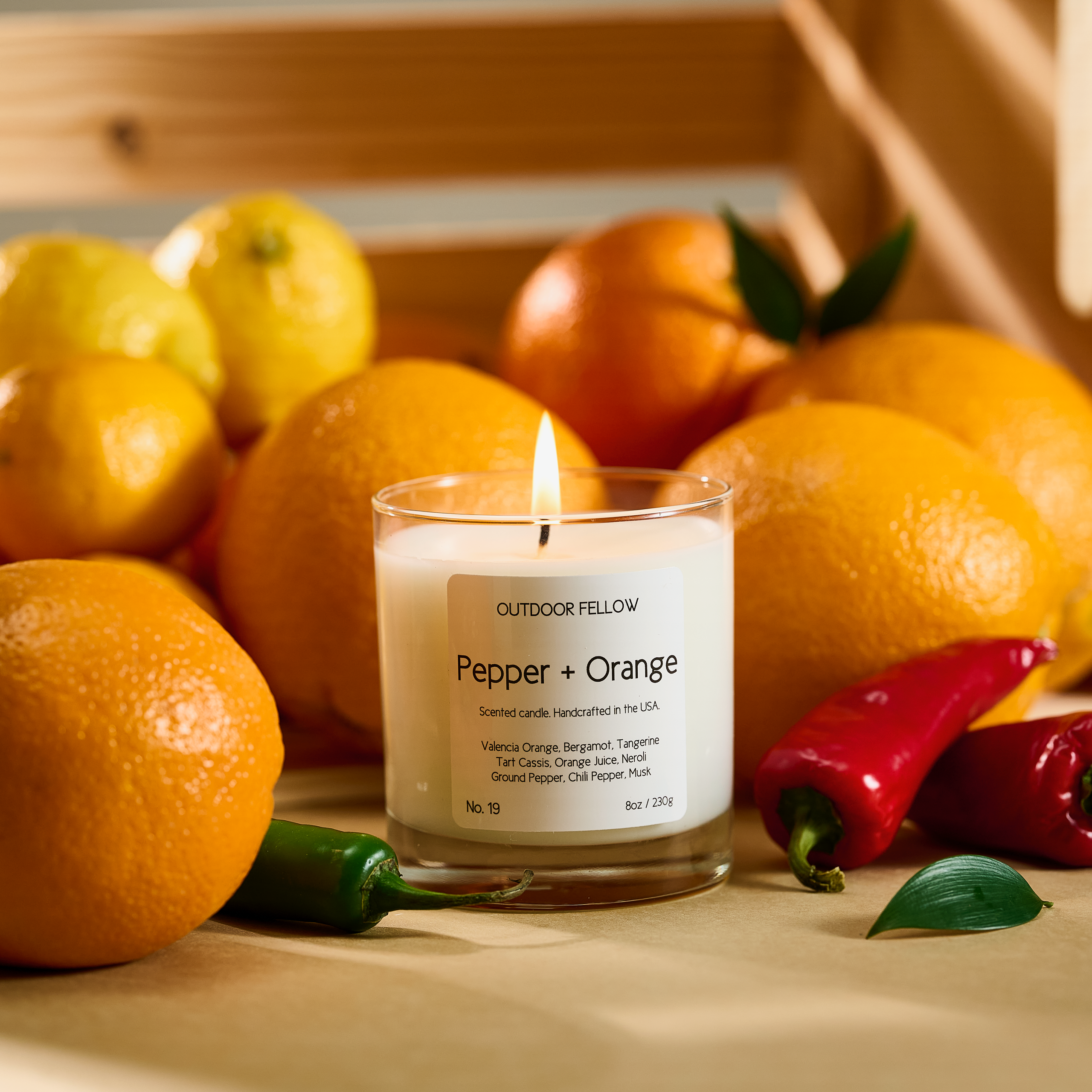 Outdoor Fellow Candles Pepper and Orange Scented Candle