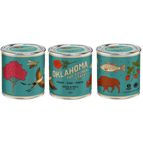 Good & Well Supply Co Candles Half Pint / 8oz / Cotton Wick Oklahoma State Candle