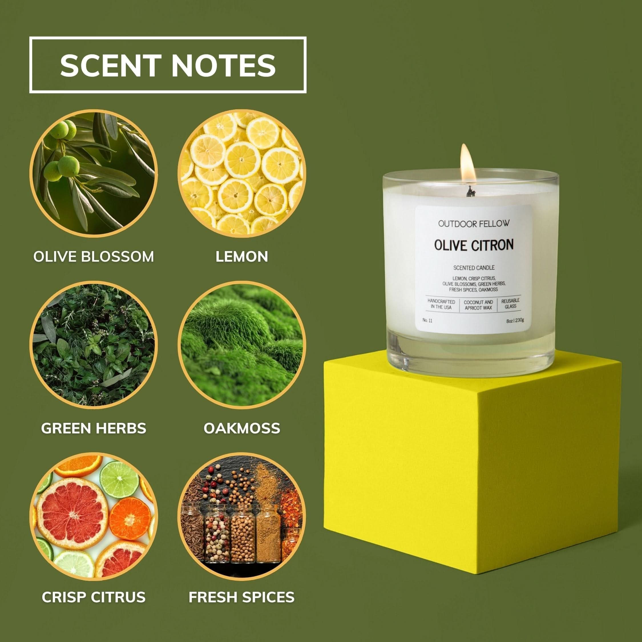 Outdoor Fellow Candles Olive Citron Scented Candle