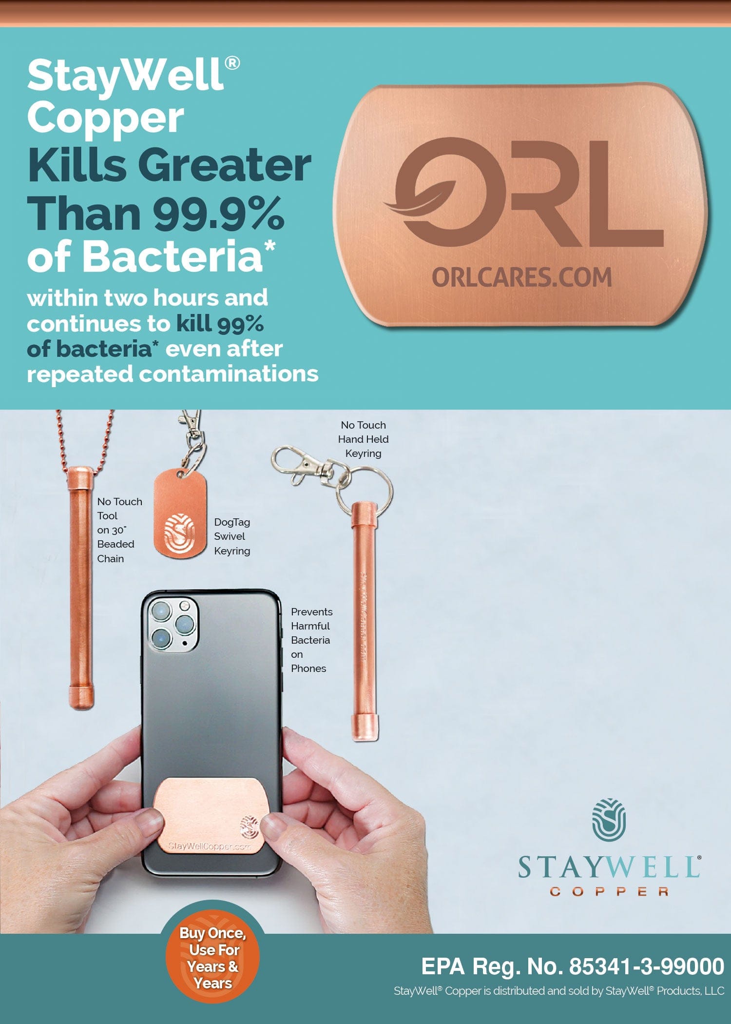 ORL Accessory ORL Anti-Microbial Copper Phone Patch