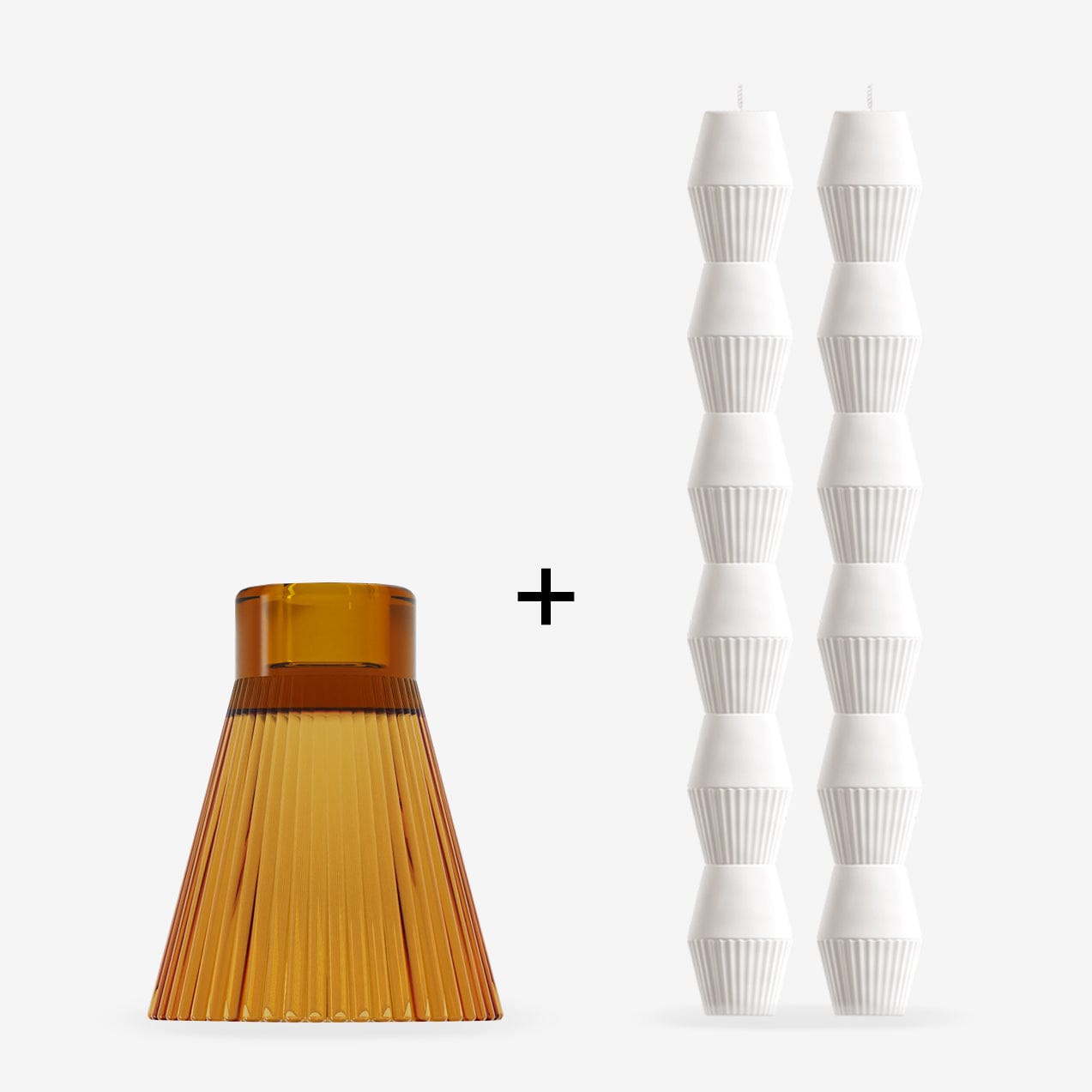 ZAI Tumbler + Geometric Pillar Candle in Ivory - My American Goods