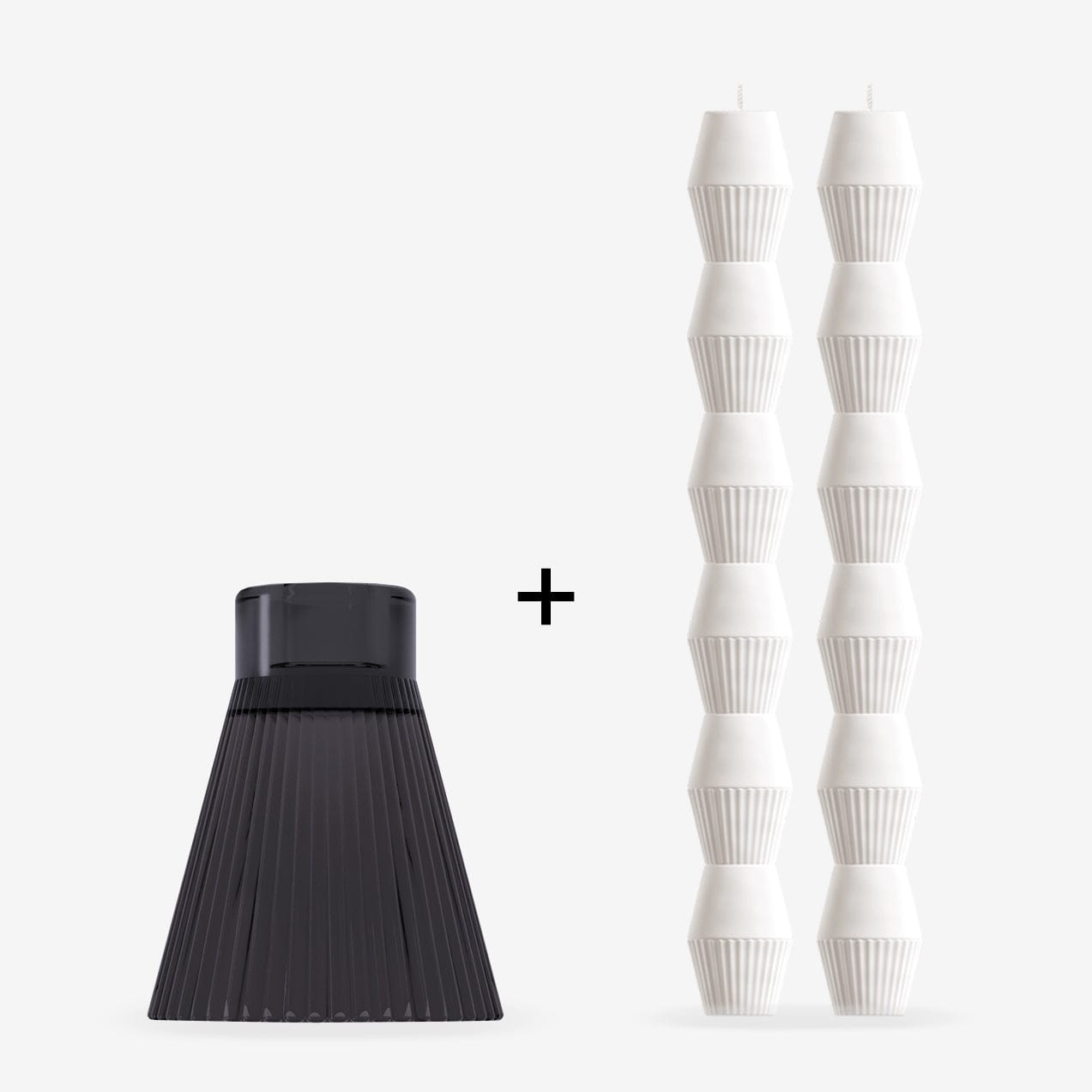 ZAI Tumbler + Geometric Pillar Candle in Ivory - My American Goods