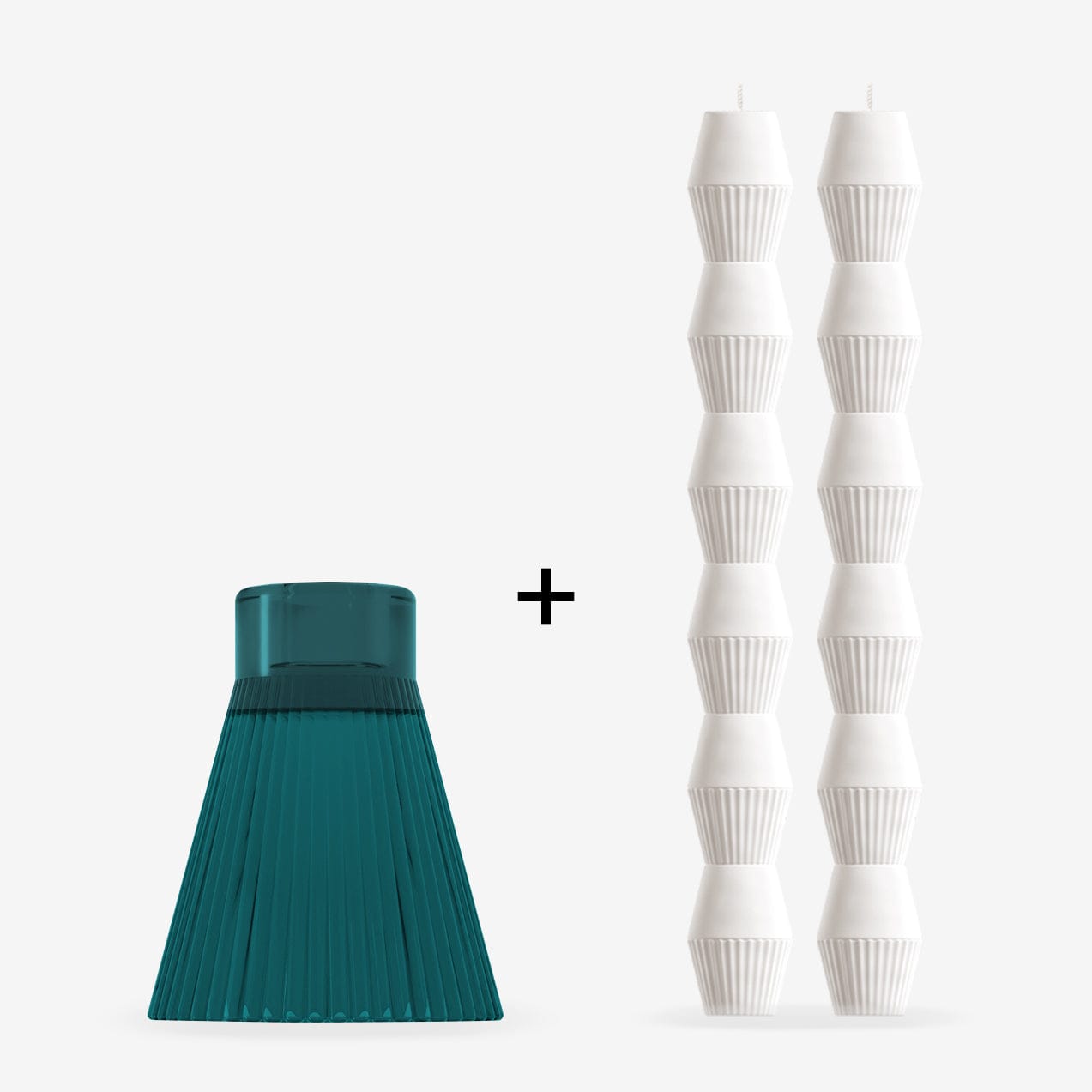 ZAI Tumbler + Geometric Pillar Candle in Ivory - My American Goods